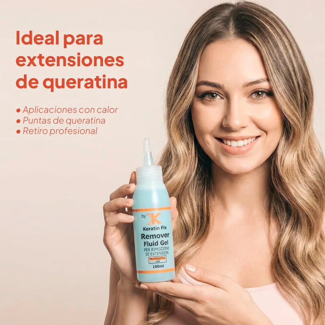 Gel Solvente para Eliminación de Cola de Queratina Extensiones de Cabello 100 ml