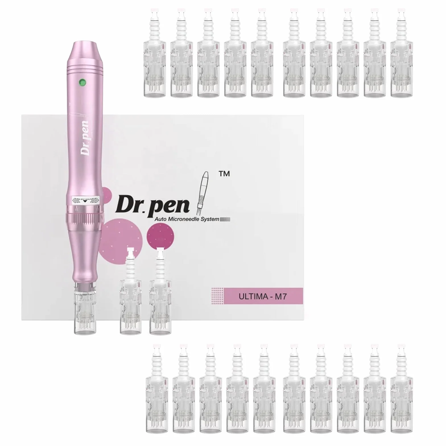 Dr. Pen Ultima M7 Microneedling Inalámbrico Profesional, Microneedle Máquina Eléctrica de Microagujas con 22 Cartuchos de Repuesto, Tratamiento Anti-Envejecimiento, Acné, Arrugas y Pérdida de Cabello