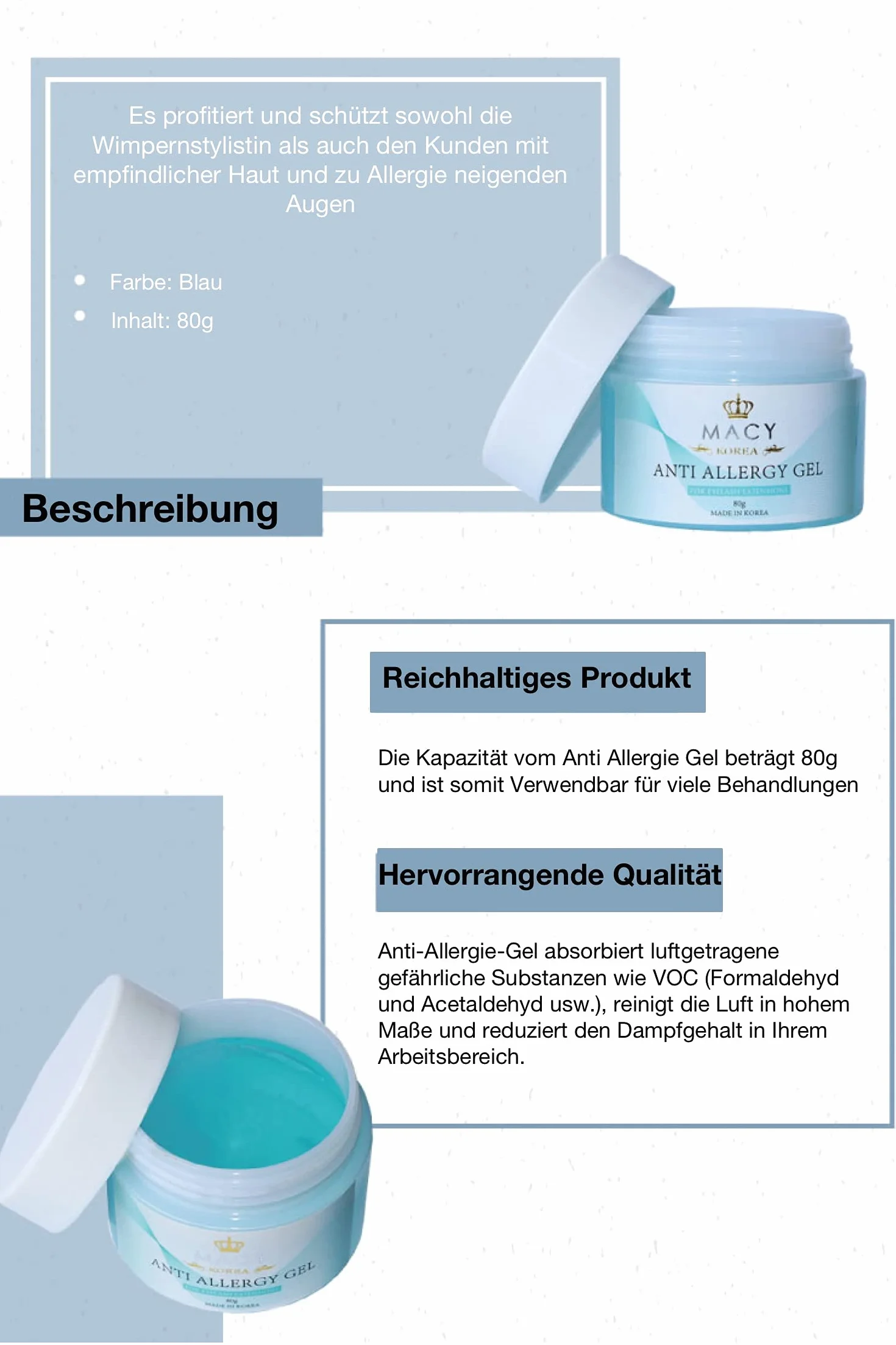 Macy Removedor de Extensiones de Pestañas Gel 80g Anti Alergia