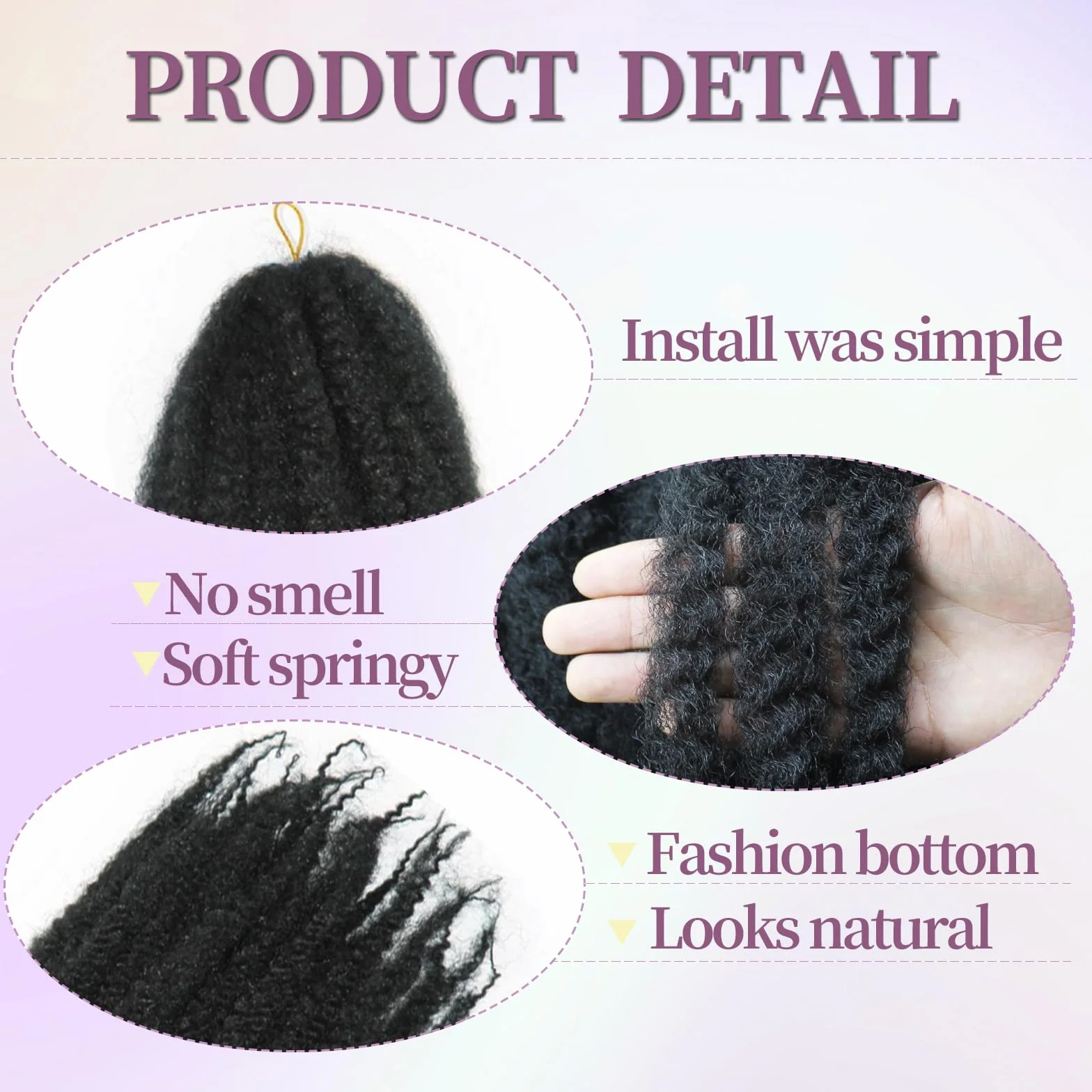 Marley Twist Braiding Hair Afro Kinky Curly Cuban Twist Senegalese Crochet Braids Extensions 1b 12inch 3packs