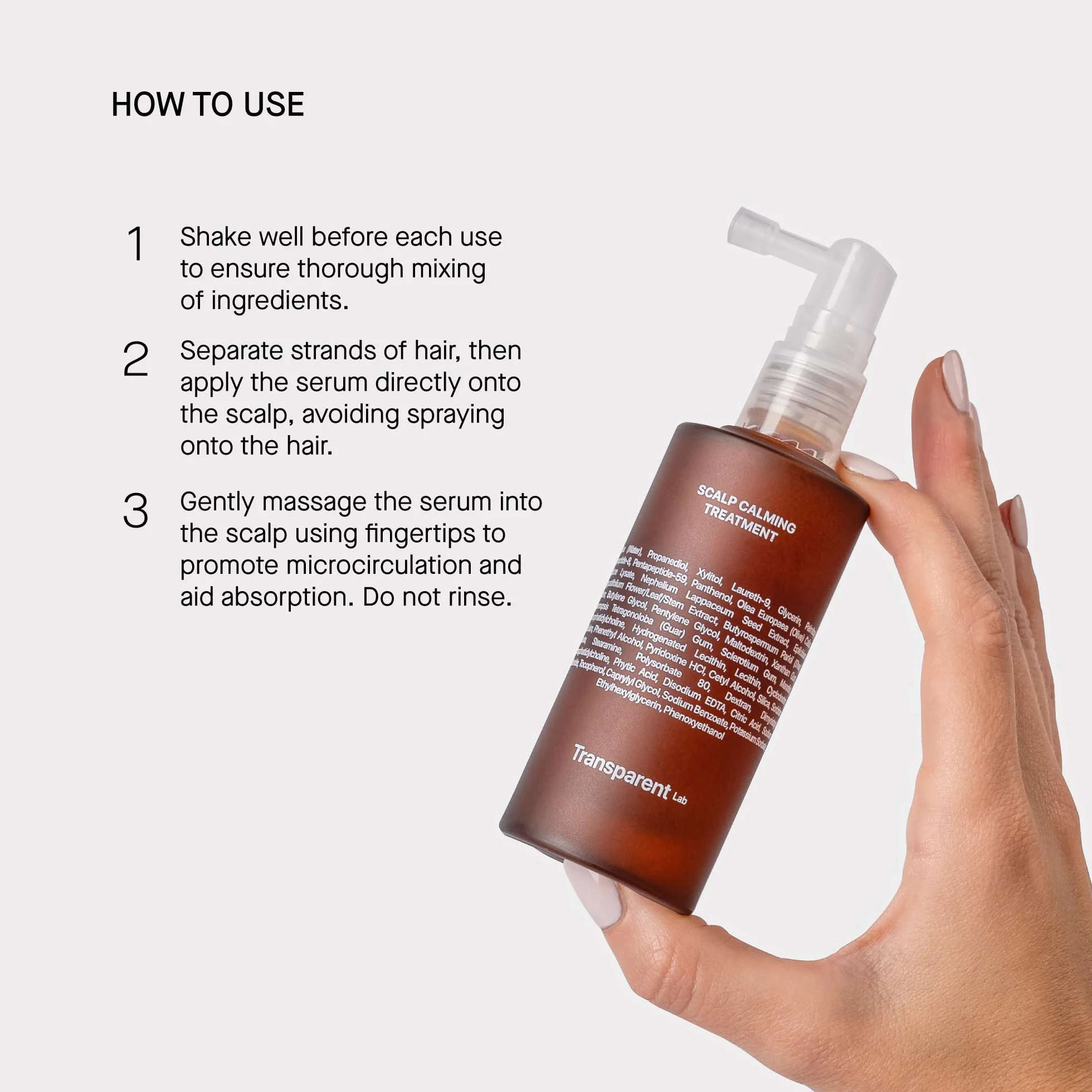 Transparent Lab Scalp Calming Treatment Sérum Cuero Cabelludo 50 ml – Calma Irritación, Picor, Sensibilidad, Refuerza Barrera Cutánea, Equilibra Microbiota, Hidrata