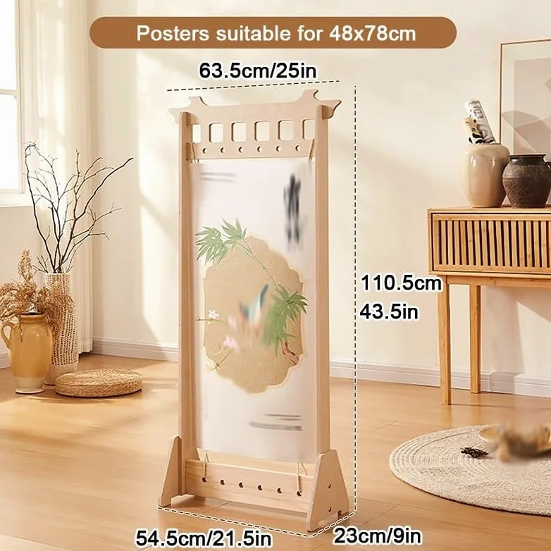 XPLKQXE Soporte Para Carteles Alta Resistencia, Expositor Madera Para Letreros, Soporte Independiente Para Paneles Y Carteles Para Exposiciones(Light brown,21.5x43.5in/5pcs)