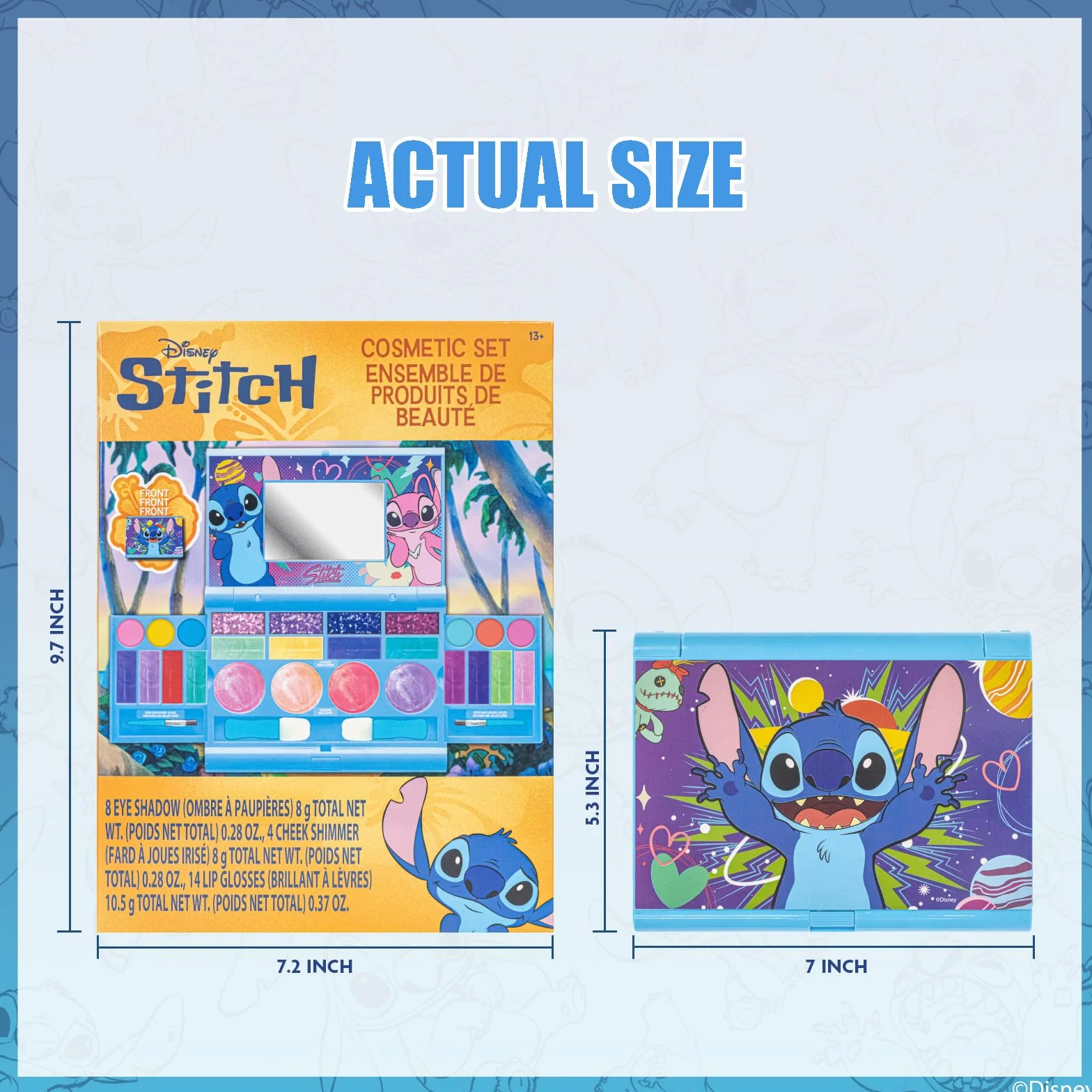 Stitch Set Maquillaje Gloss Brillo Ojos Colorete Brochas