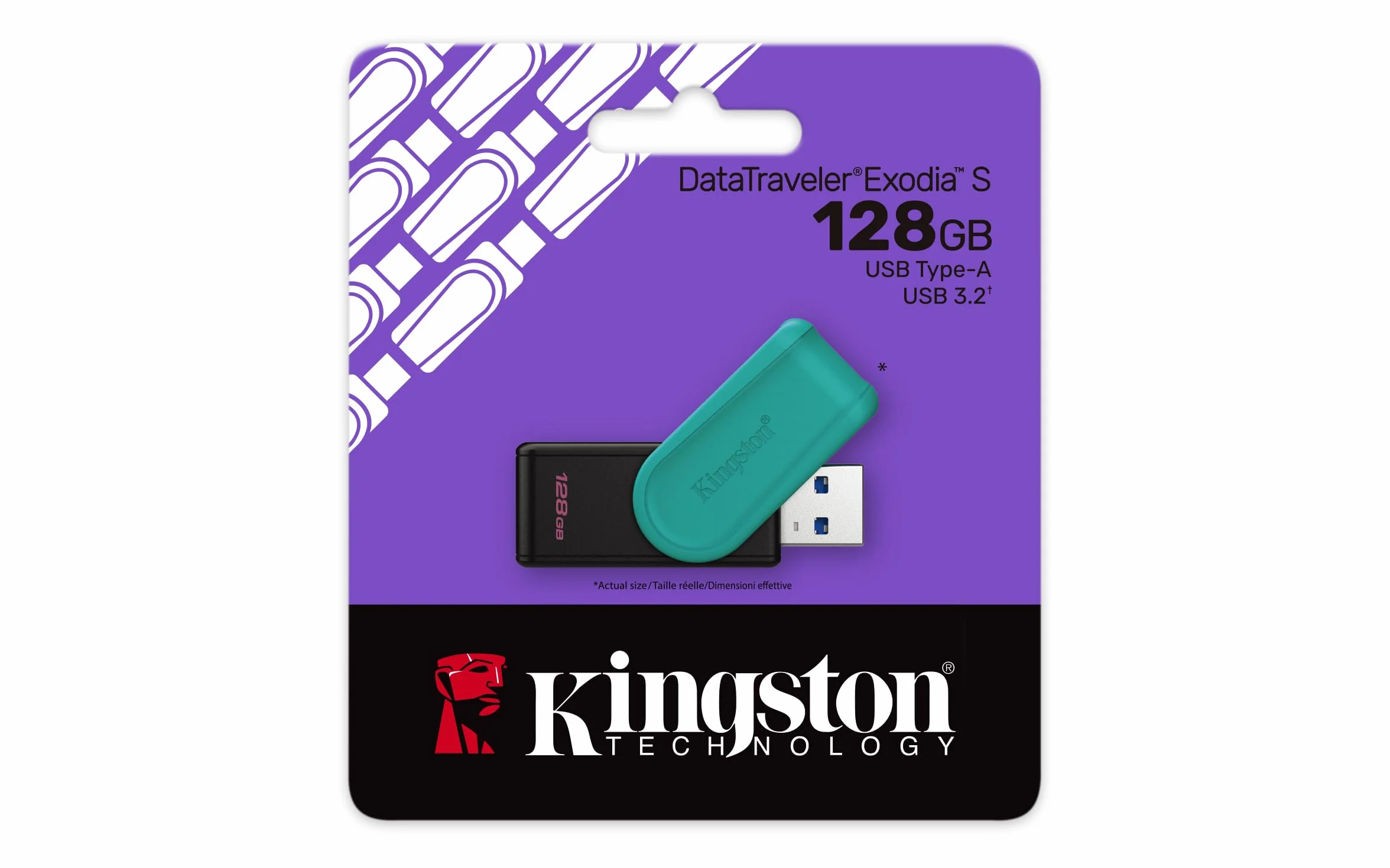 Kingston DataTraveler Exodia S 128GB USB 3.2 Gen 1 Flash Drive Negro Turquesa