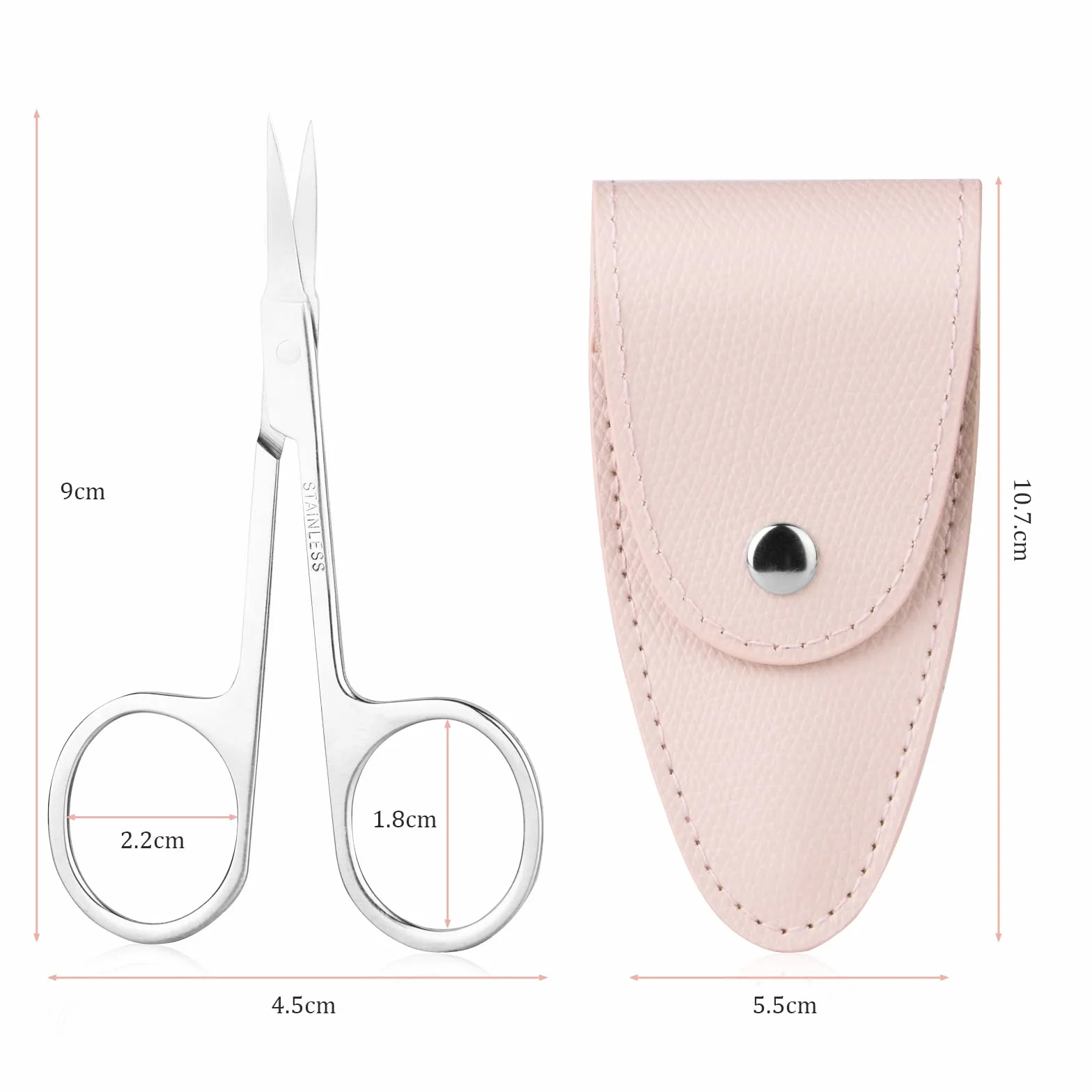 ACWOO Tijeras Cortauñas Curva Acero Inoxidable para Cejas Uñas Vello Facial Bigote Nariz