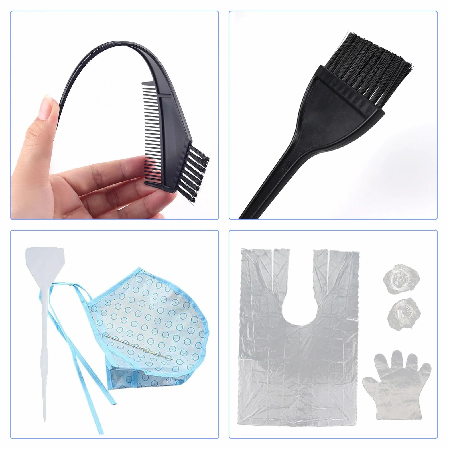 SKHAOVS 15 Piezas Gorro de Tinte Kit Mechas Peluquería Sombrero Coloración para Salón