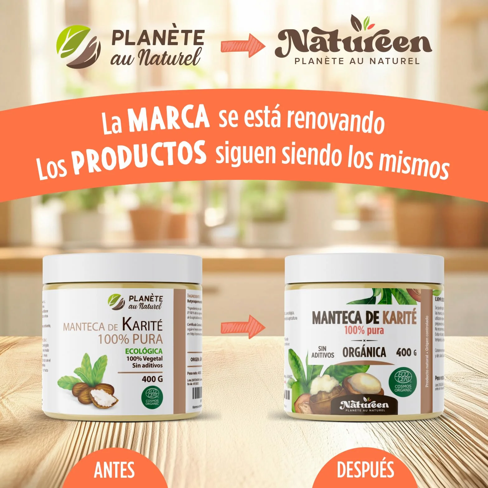 Manteca de Karité Ecológica 400 g - 100% Vegetal - Sin Refinar