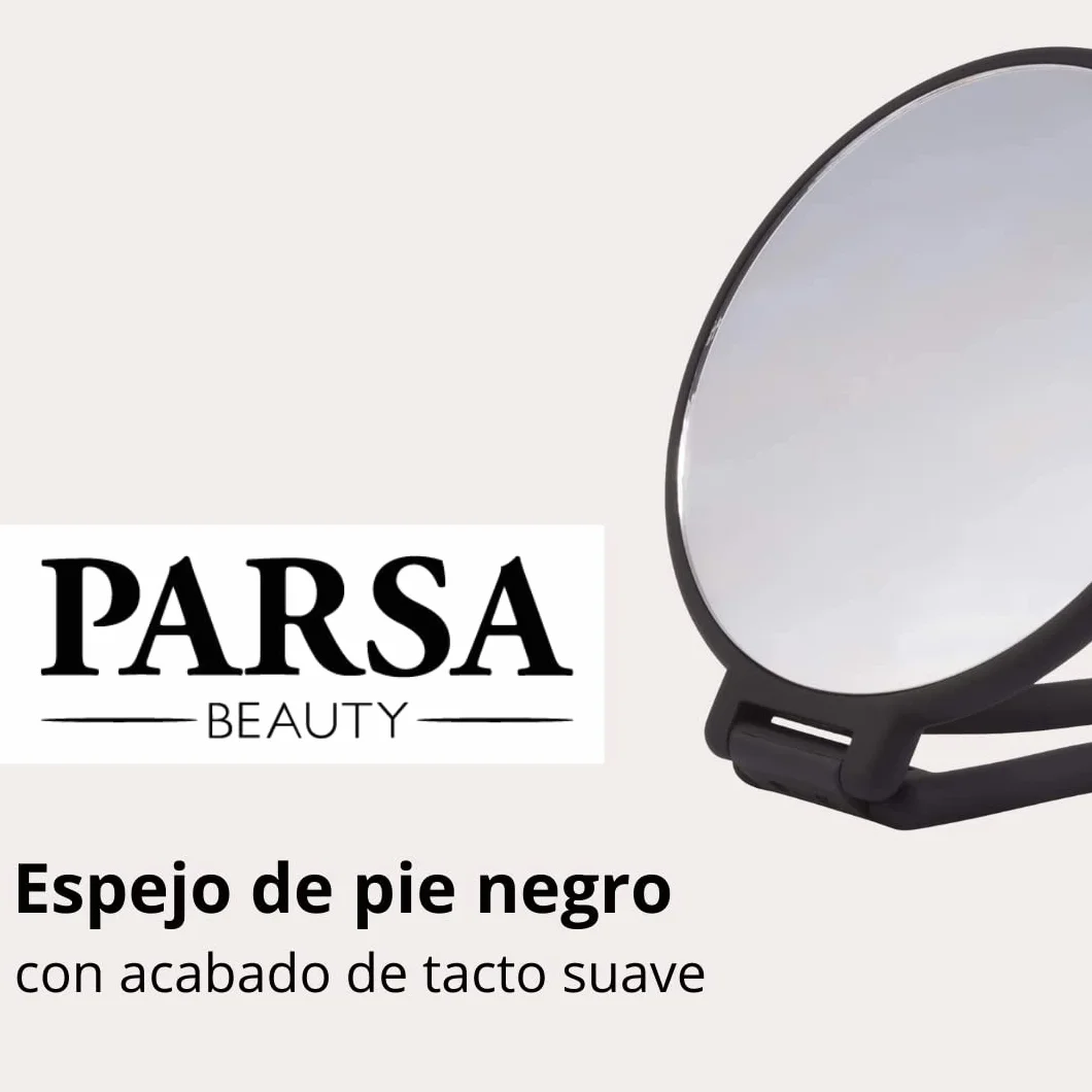 PARSA BEAUTY Espejo baño 3X Aumento Doble Cara Negro Redondo