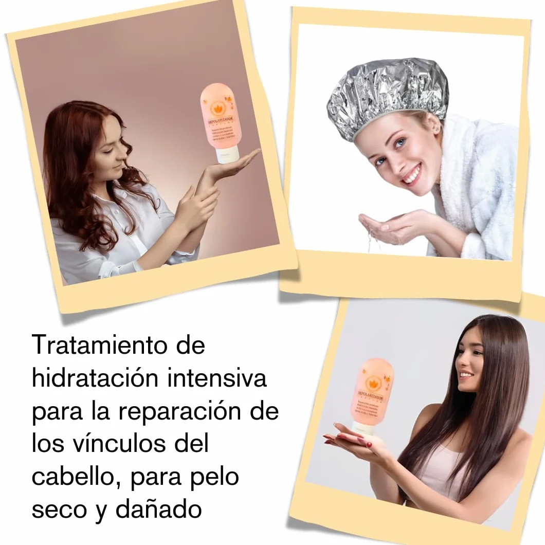 Repolarizador Capilar 60ml + Gorro Térmico – Tratamiento Antiencrespamiento para Cabello Dañado, Seco o Quebradizo