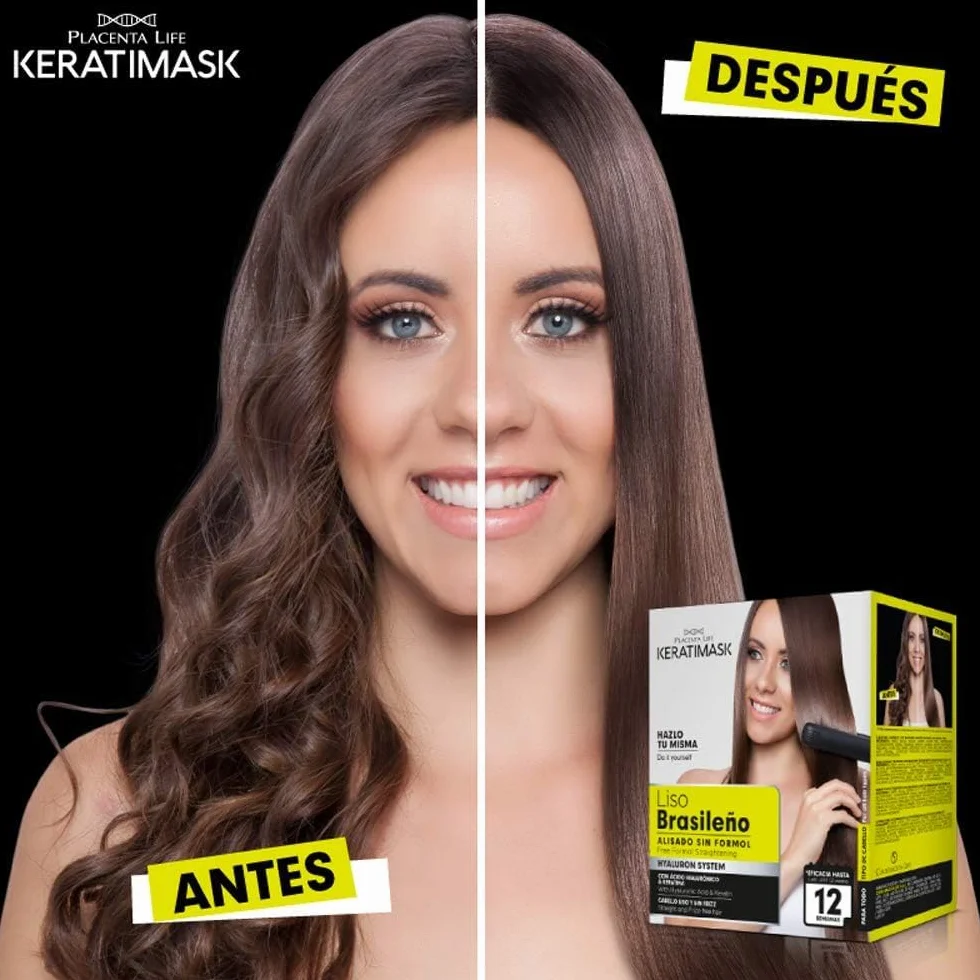 PLACENTA LIFE Be Natural Kit de Alisado Brasileño con Keratina, Alisado Profesional, Control del Frizz, Brillo Intenso