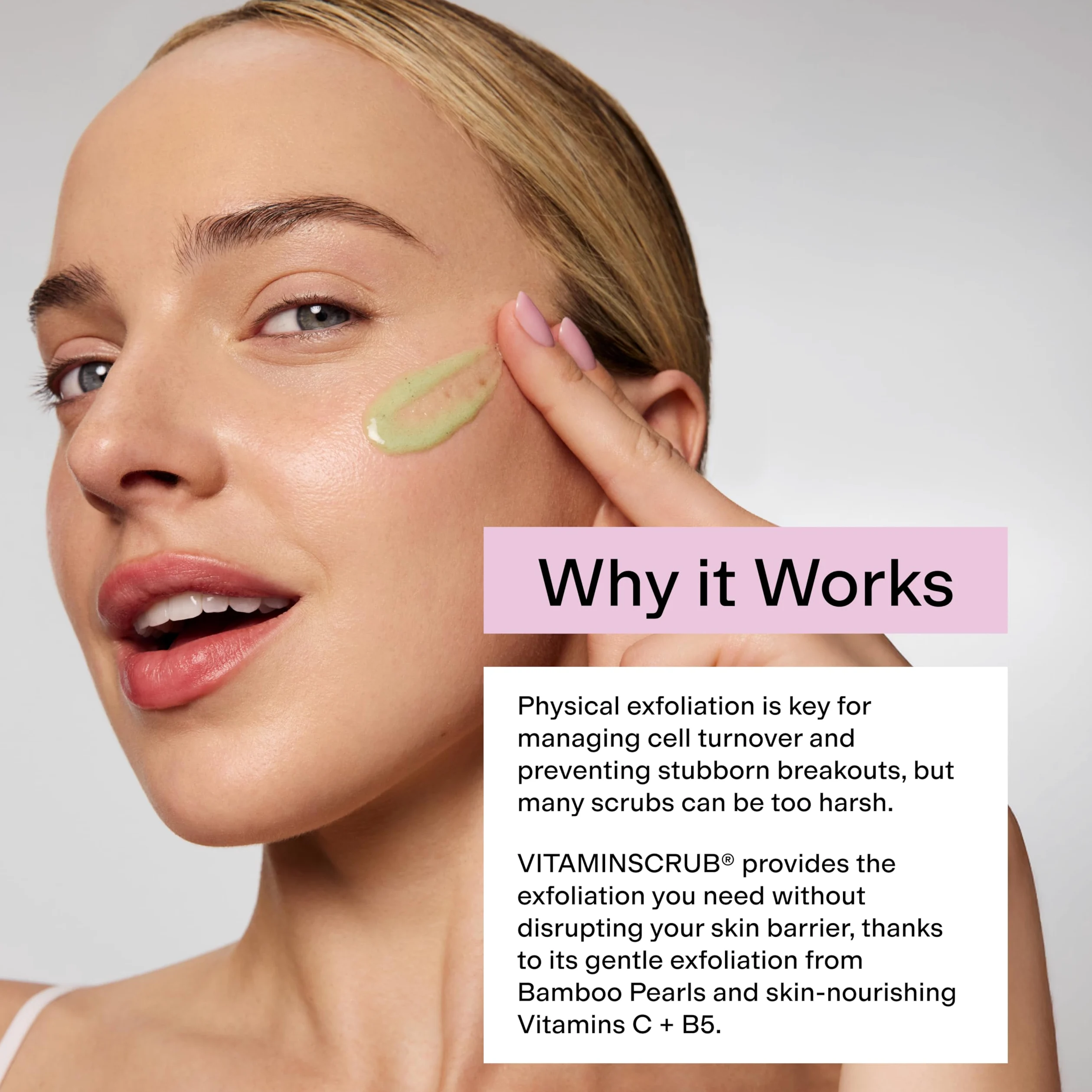 CLEARSTEM VITAMINSCRUB - Limpiador exfoliante con antioxidantes, gel limpiador para cara y cuerpo, vitamina C