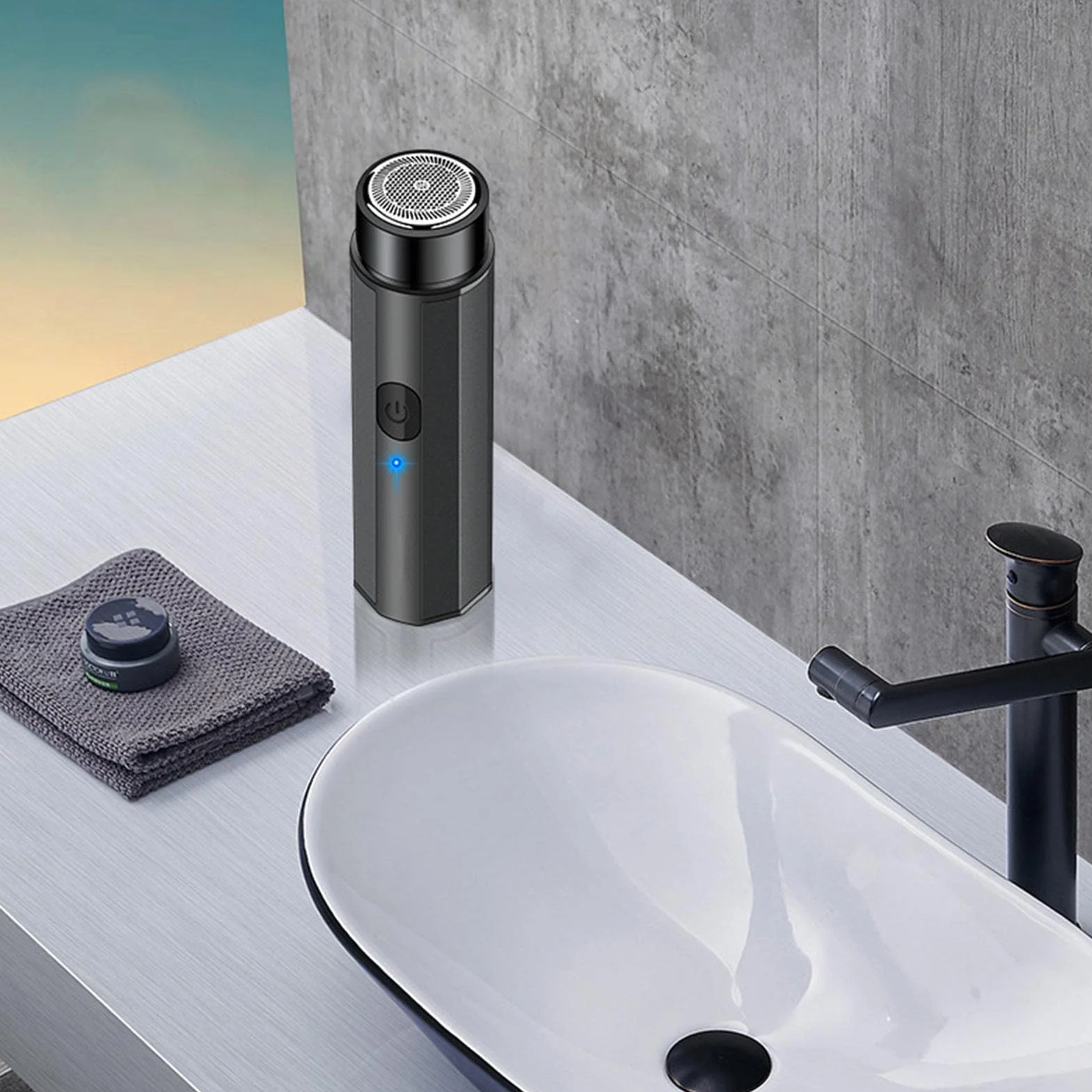 Afeitadora eléctrica portátil mini maquinilla de afeitar USB afeitado húmedo y seco para hombres
