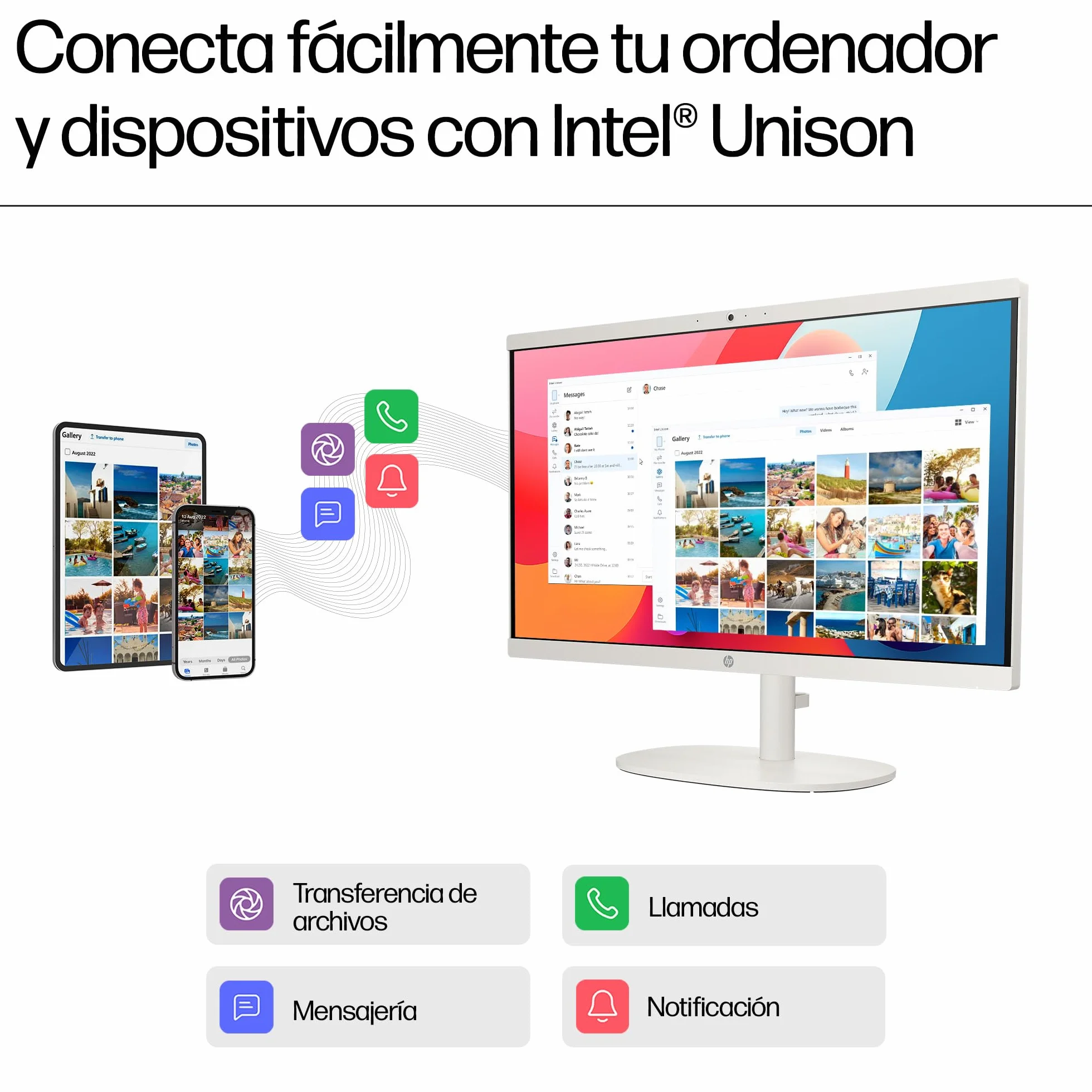 HP All-in-One 22-dg0014ns 21.5" Ordenador Intel N100 8GB RAM 256GB SSD Intel UHD Graphics Windows Blanco