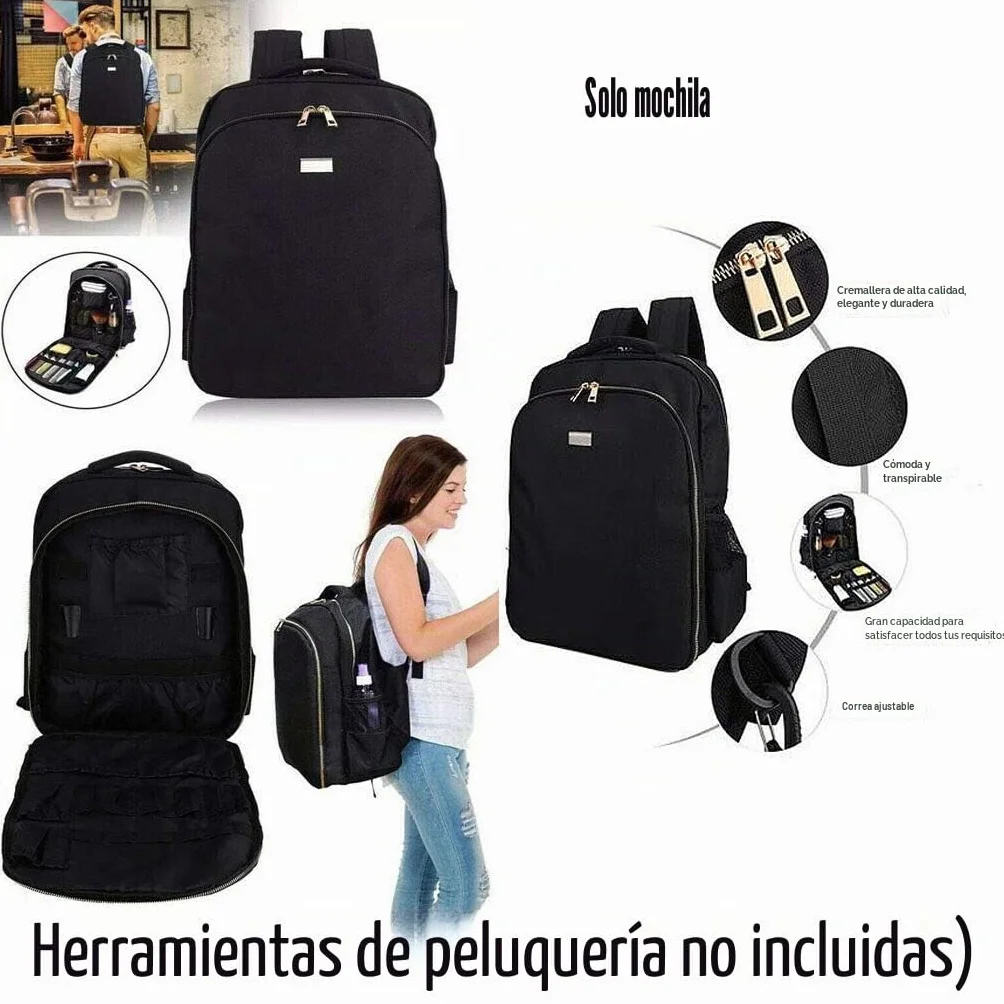 Mochila de barbero, herramienta multifuncional para peluquería, bolsa de viaje para herramientas de maquillaje, organizador para tijeras Clippers, mochila portátil