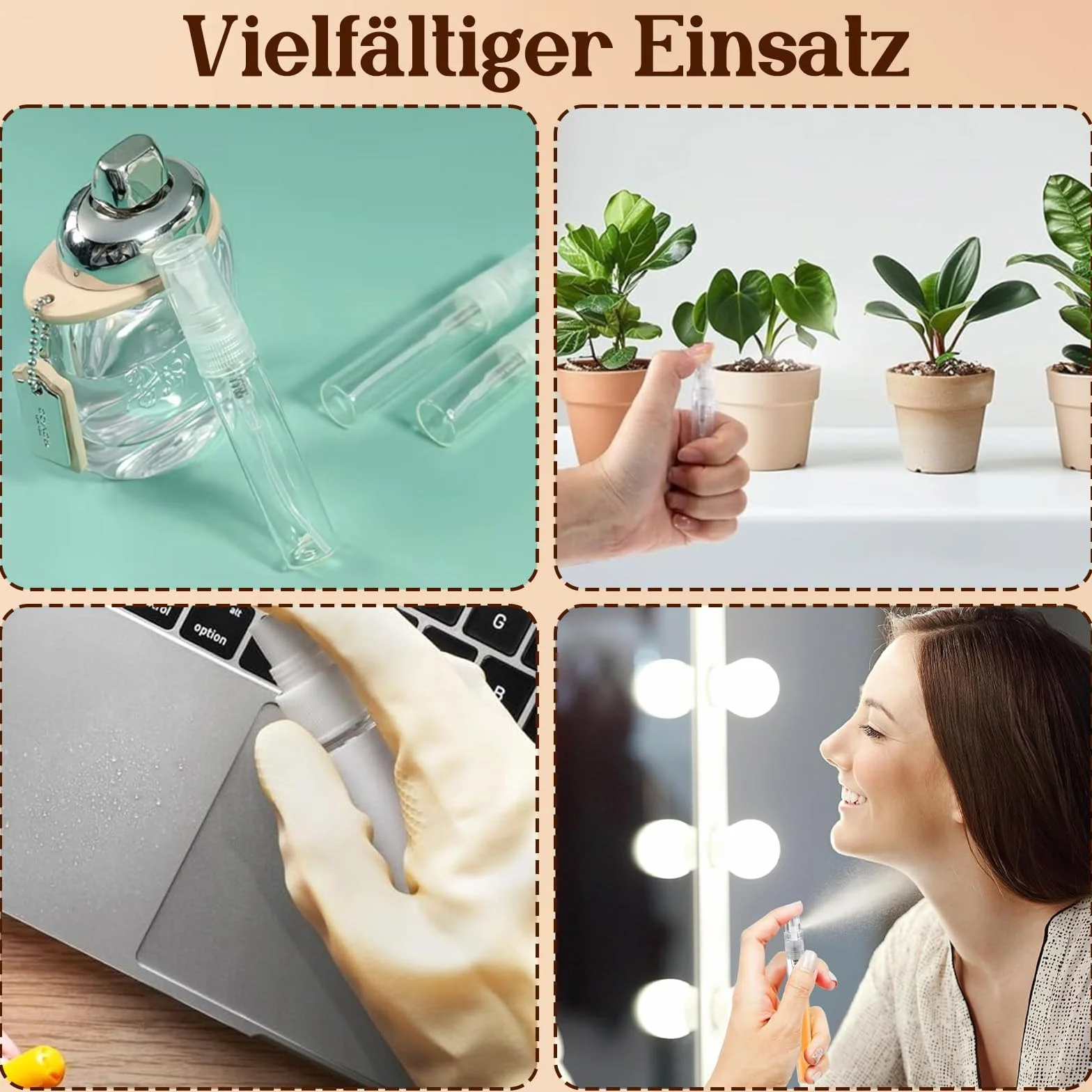 Mini botella pulverizadora de niebla fina 5 ml portátil cristal transparente para viajes vacía con embudo pipetas