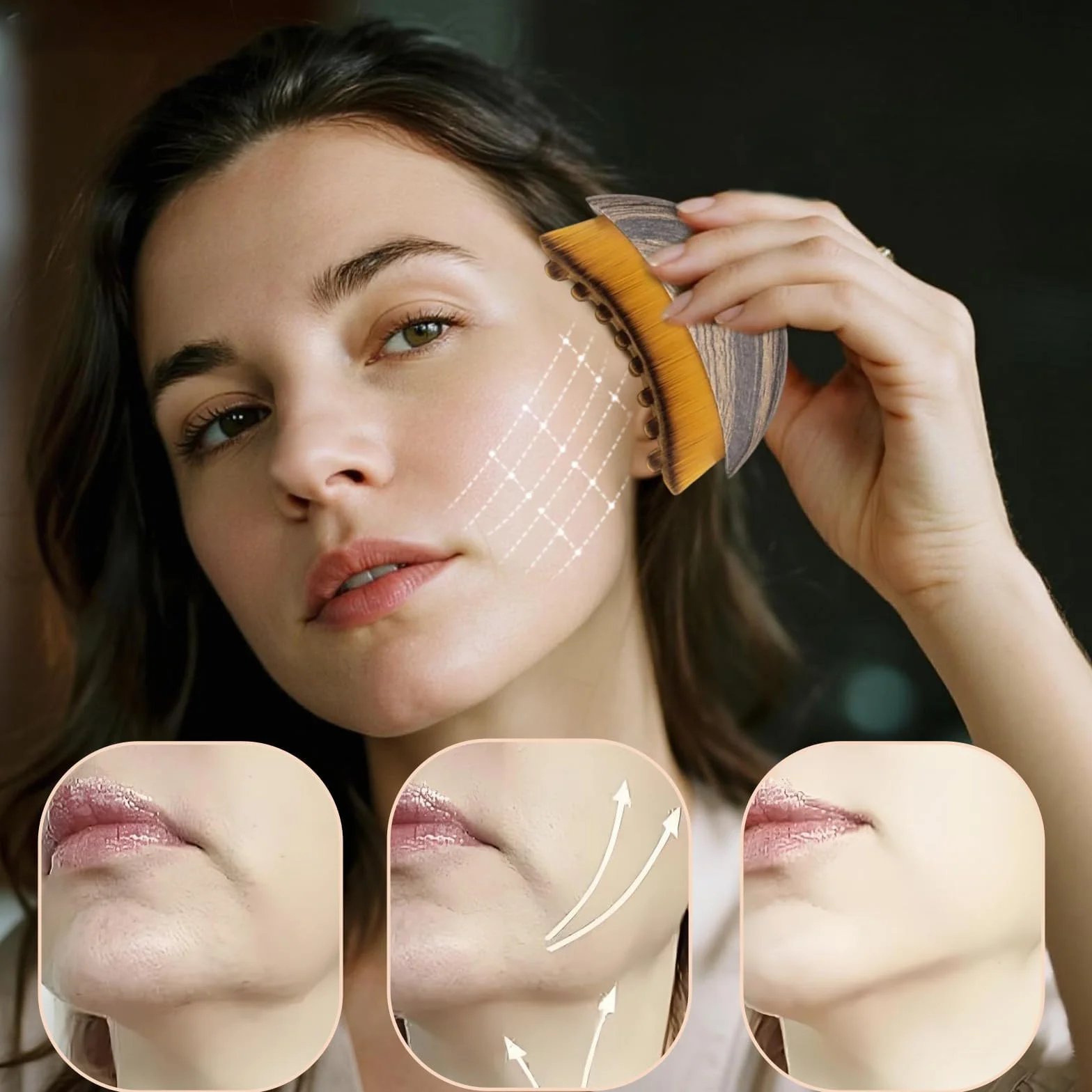 Cepillo Facial Drenaje Linfatico Exfoliante de Cepillado en Seco