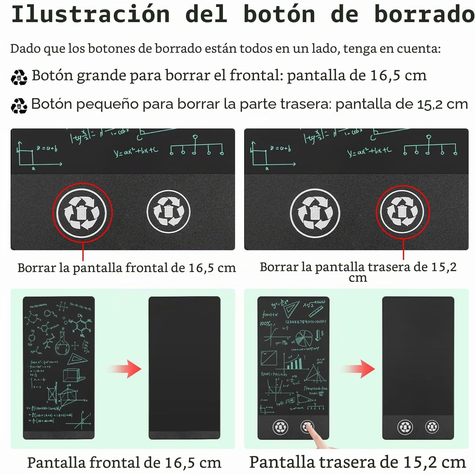 Czemo Tableta de Escritura LCD para Adultos, Mini Pizarra LCD 6,5+6,0 Pulgadas, Líneas HD 0.5 mm