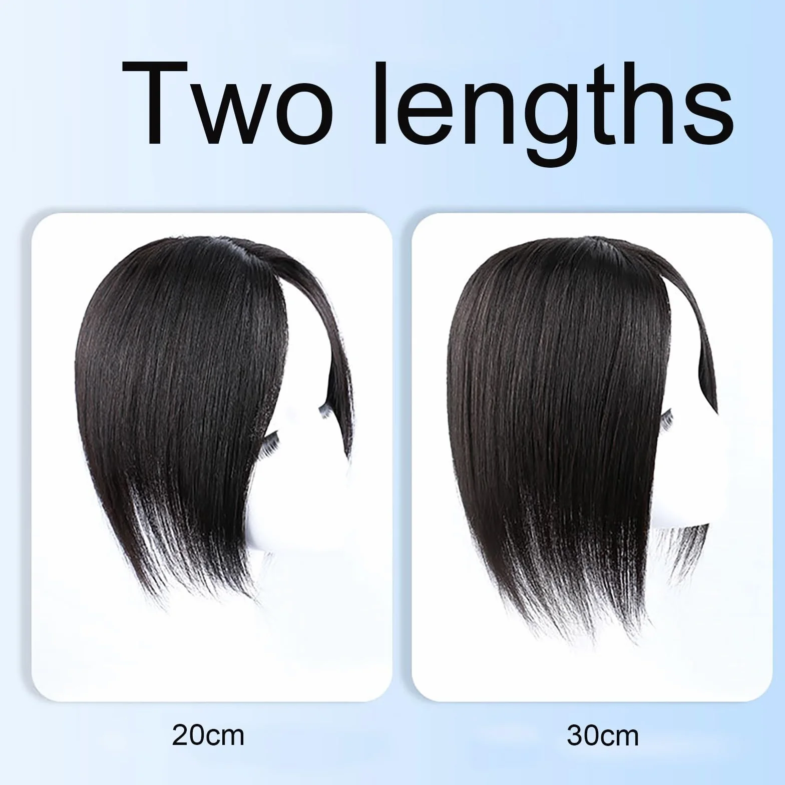 Toppers De Cabello for Mujeres Tupé De Cabello Humano Real for Cabello Fino Extensiones De Cabello Con Clip De 4" X 5" Postizo Atado A Mano Pelucas Con Cobertura 3D for Cubrir Canas(Black,25cm)