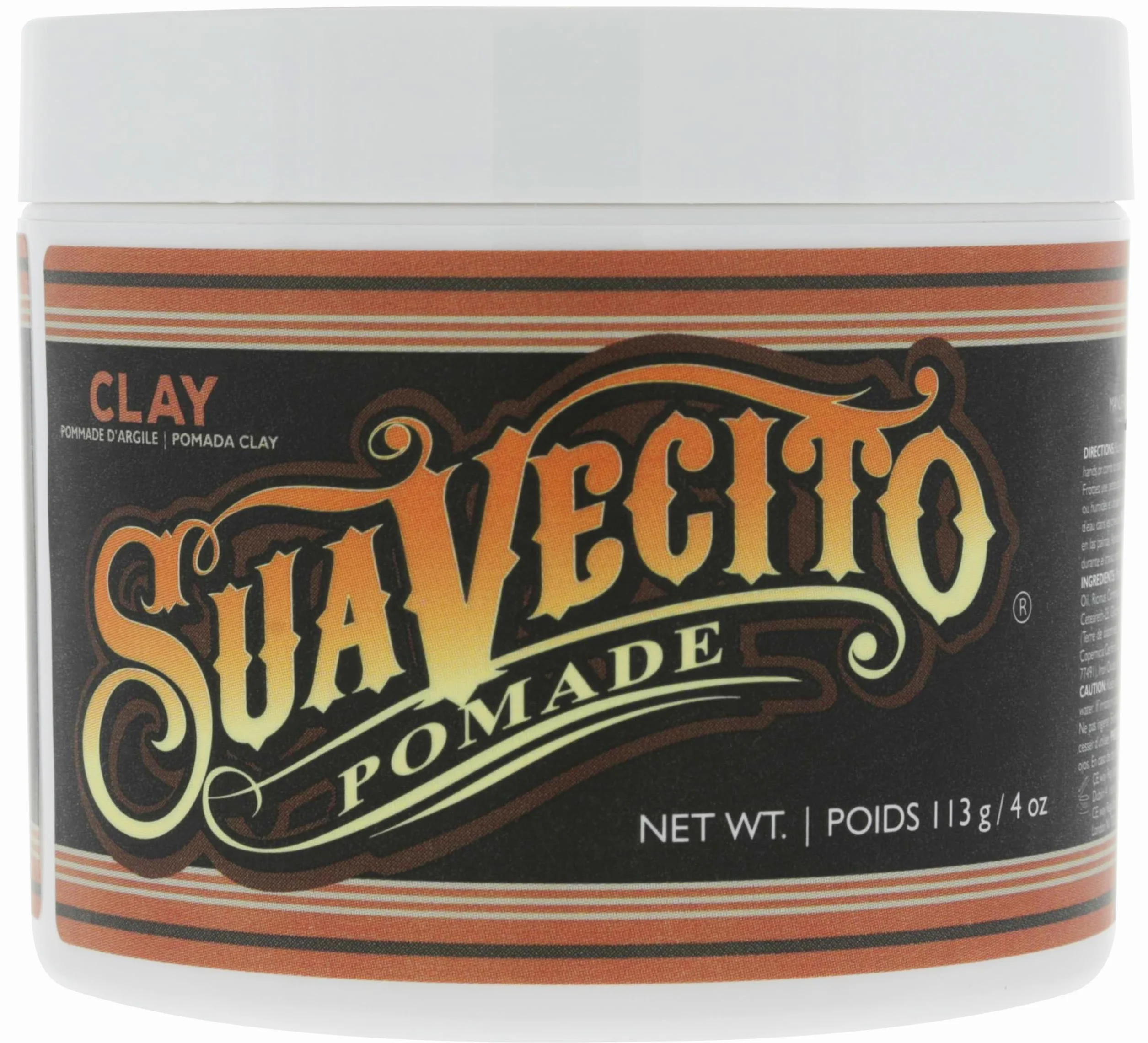 Suavecito Pomade Firme Clay Arcilla de Sujeción Fuerte para Cabello 4oz 113g