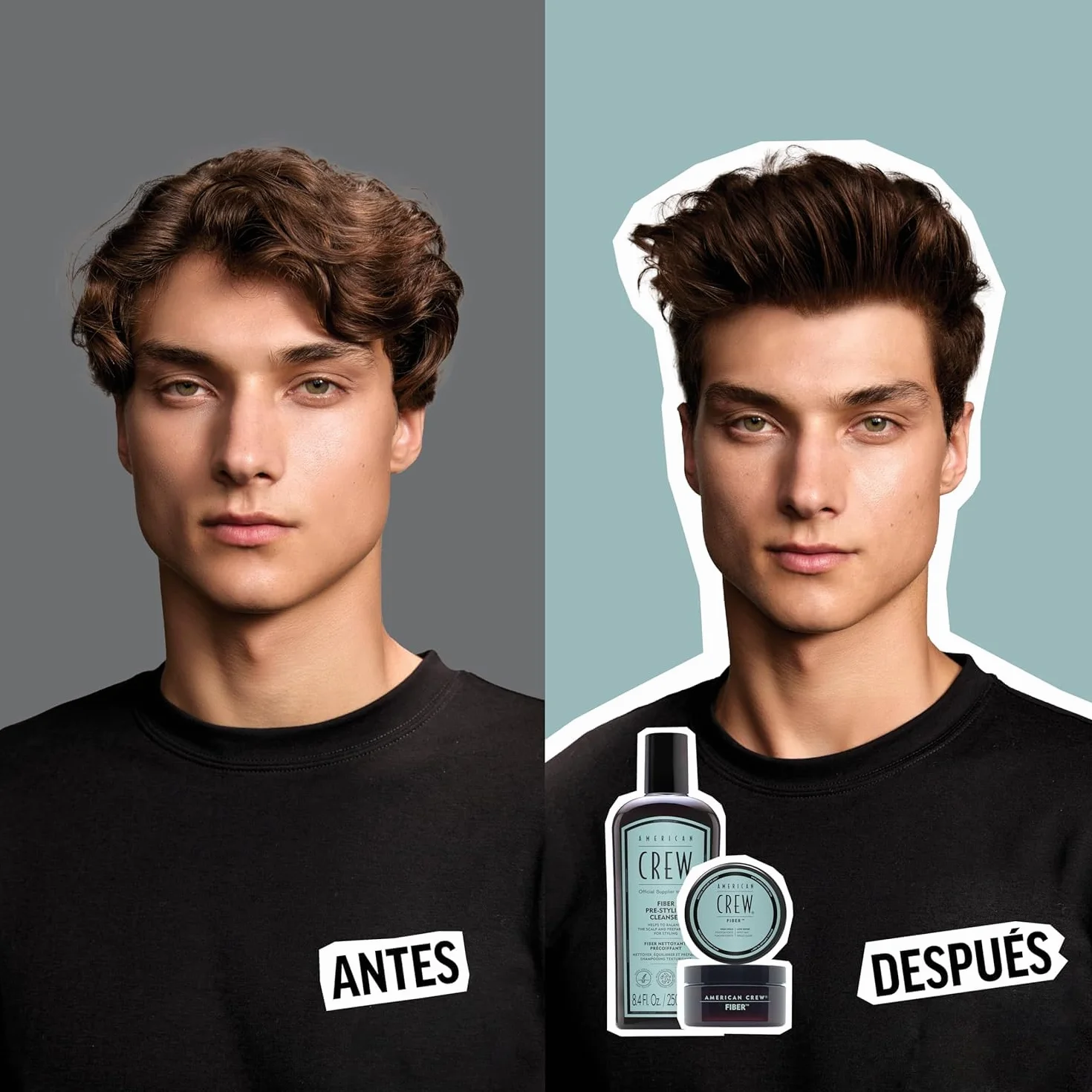American Crew Duo Fiber Set Regalo Champú Pre-Styling Cleanser 250ml Fiber Classic 50g Hombres