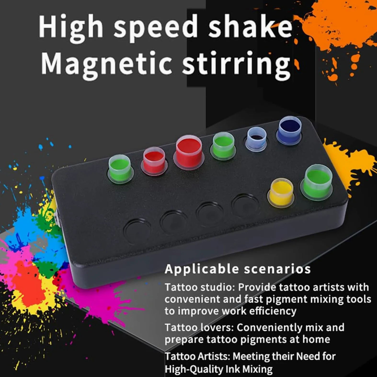 Mezclador De Pigmentos De Tinta De Tatuaje, Máquina De Mezclado De Tinta Eléctrica, Puede Contener 12 Tazas De Color, Equipar 40 Tazas De Color Y 200 Varillas Magnéticas