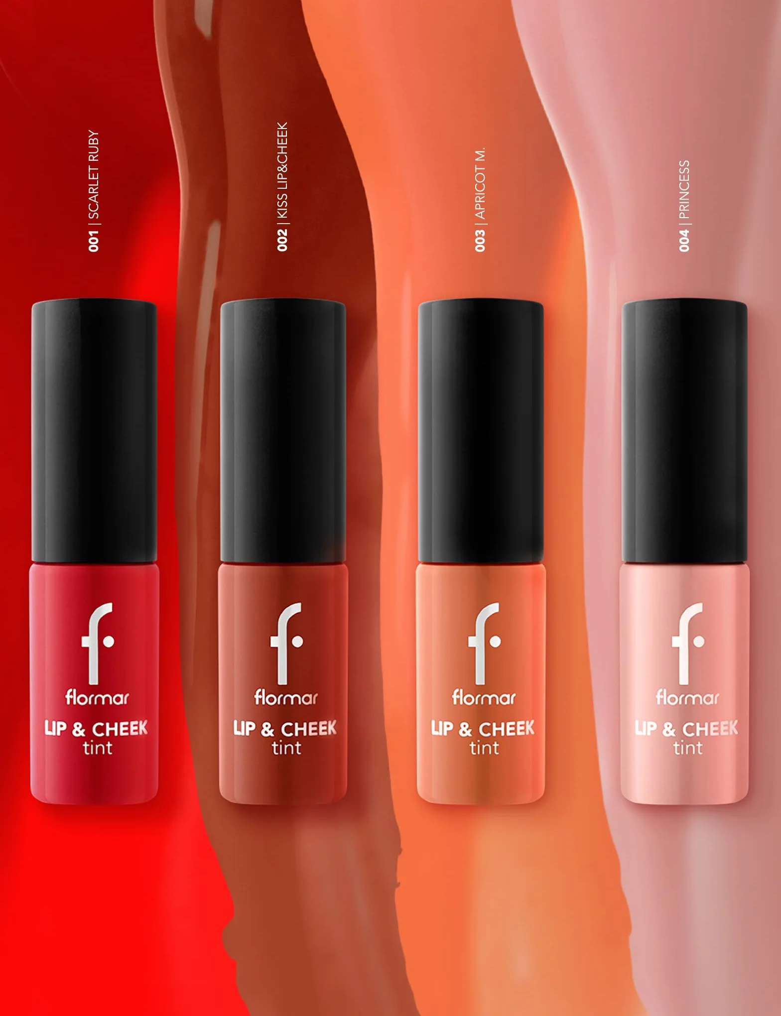 Flormar Lip and Cheek Tinte Scarlet Ruby 2 en 1 Tinte labial larga duración Color intenso natural rubor barra