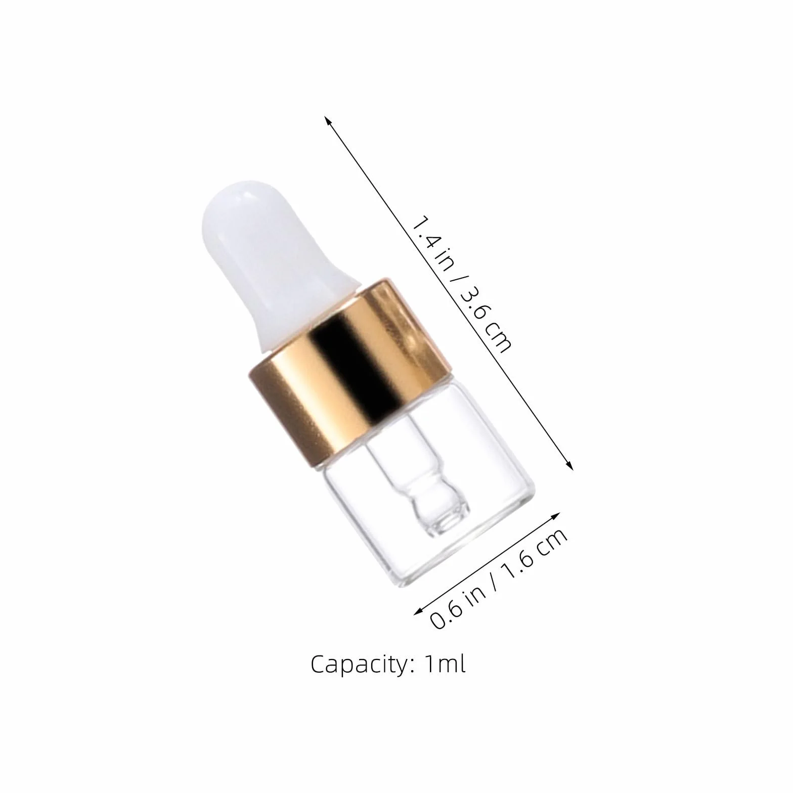 iplusmile 50 Unidades Botellas de Vidrio Pequeñas con Gotero de 1 ml para Aceites Esenciales