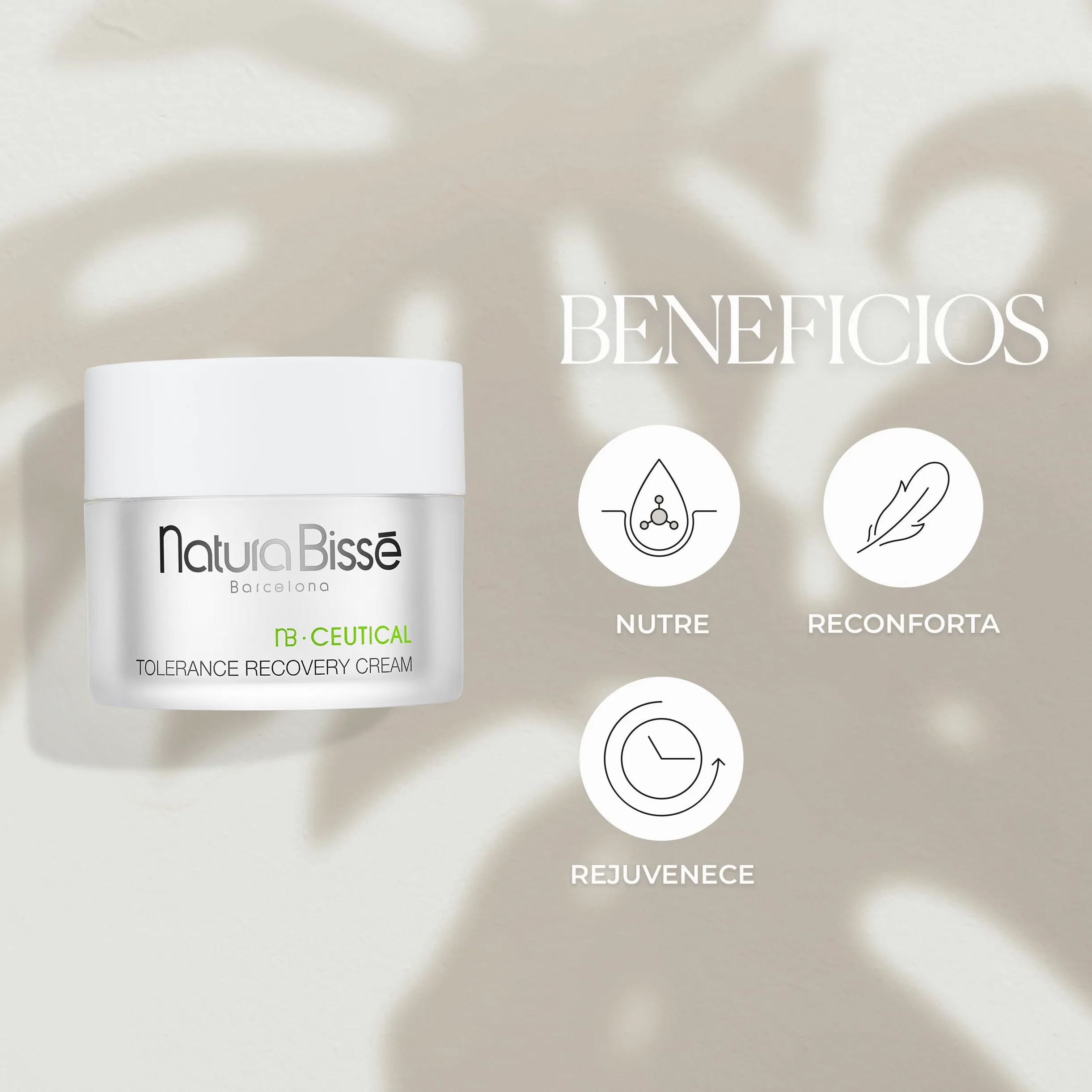 Natura Bissé Tolerance Recovery Cream | Crema Hidratante Facial Antiedad Con Péptidos, Fermentus Glaciarum y Phytocután | 50 ml