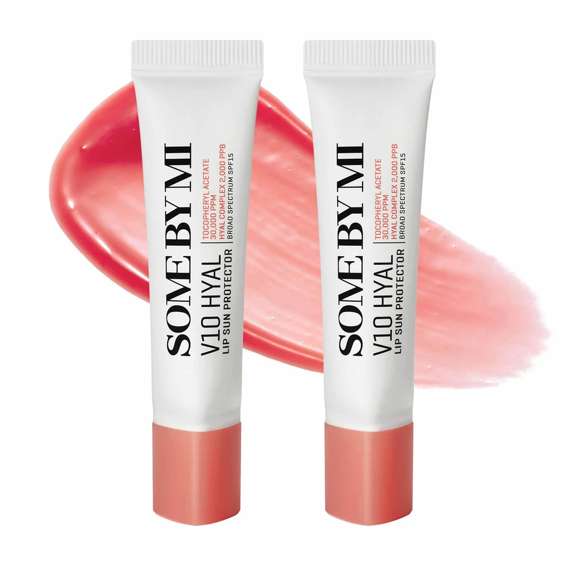 SOME BY MI V10 Hyal Lip Sun Protector Rosy Bálsamo labial coreano SPF 15 13g Pack de 2
