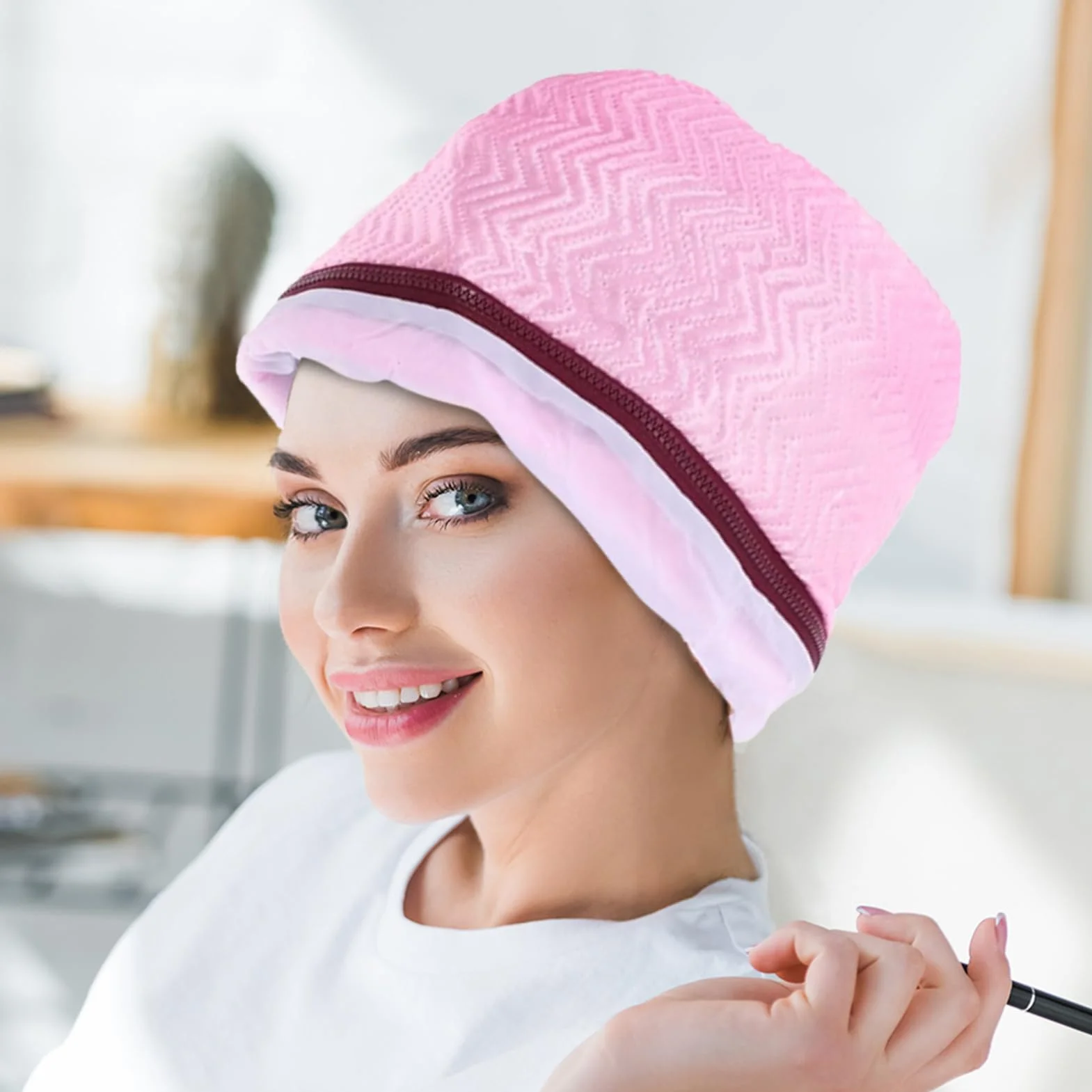 Capucha Térmica de Vapor para el Pelo, 2 Niveles, Portátil - Estilizado y Acondicionamiento Profundo