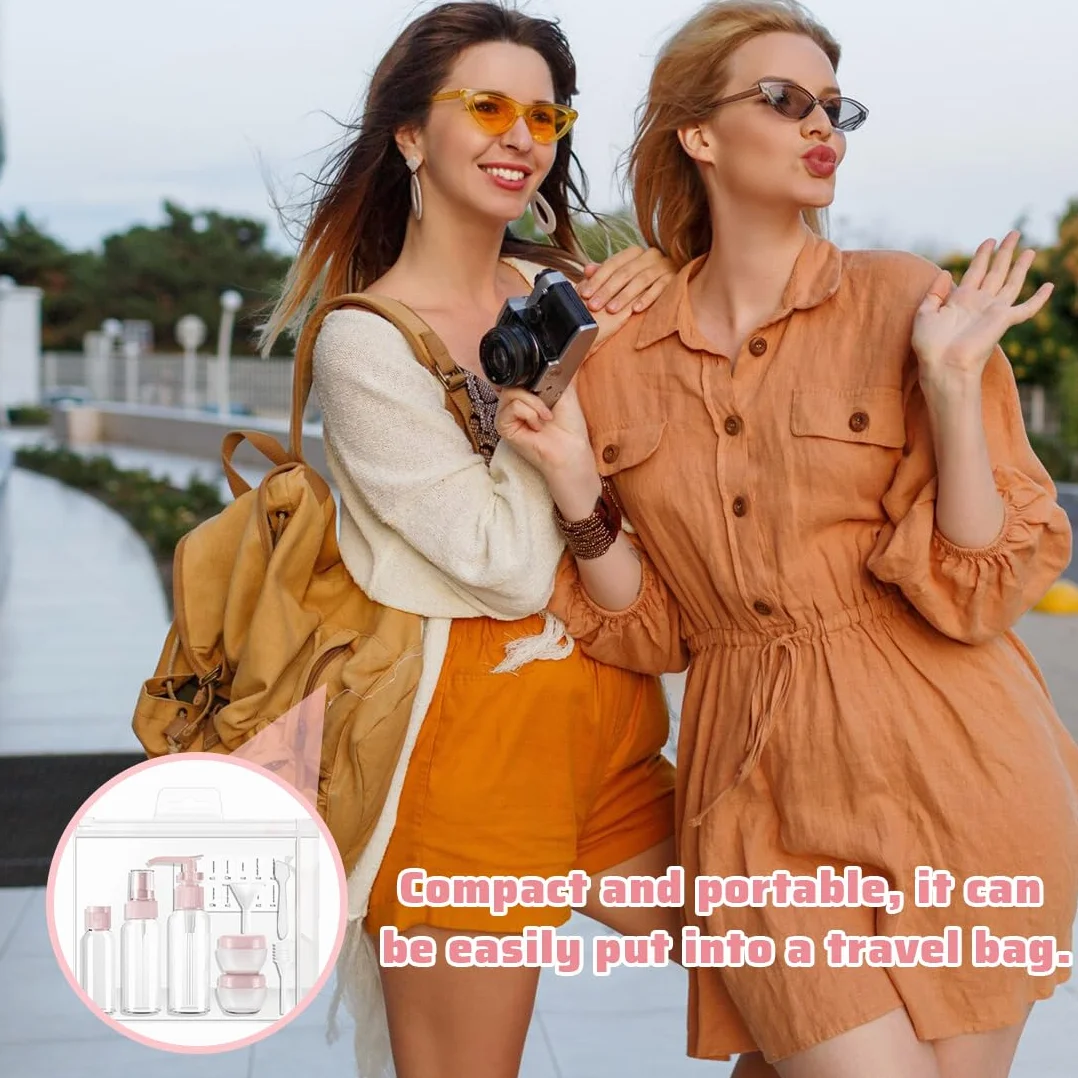 Botellas de viaje rellenables 8 piezas para champú loción enjuague gel de ducha