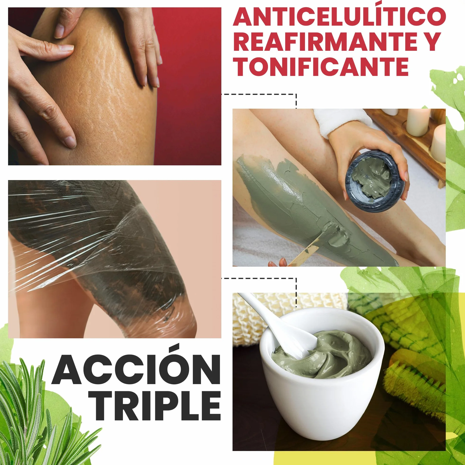 Barro de Algas Anticelulitico: Combate Celulitis y Flacidez Corporal. Efecto Reafirmante y Resultados Visibles. Fango Profesional SPA Tratamiento de Choque - Ready To Use - 6000 g 6 kg