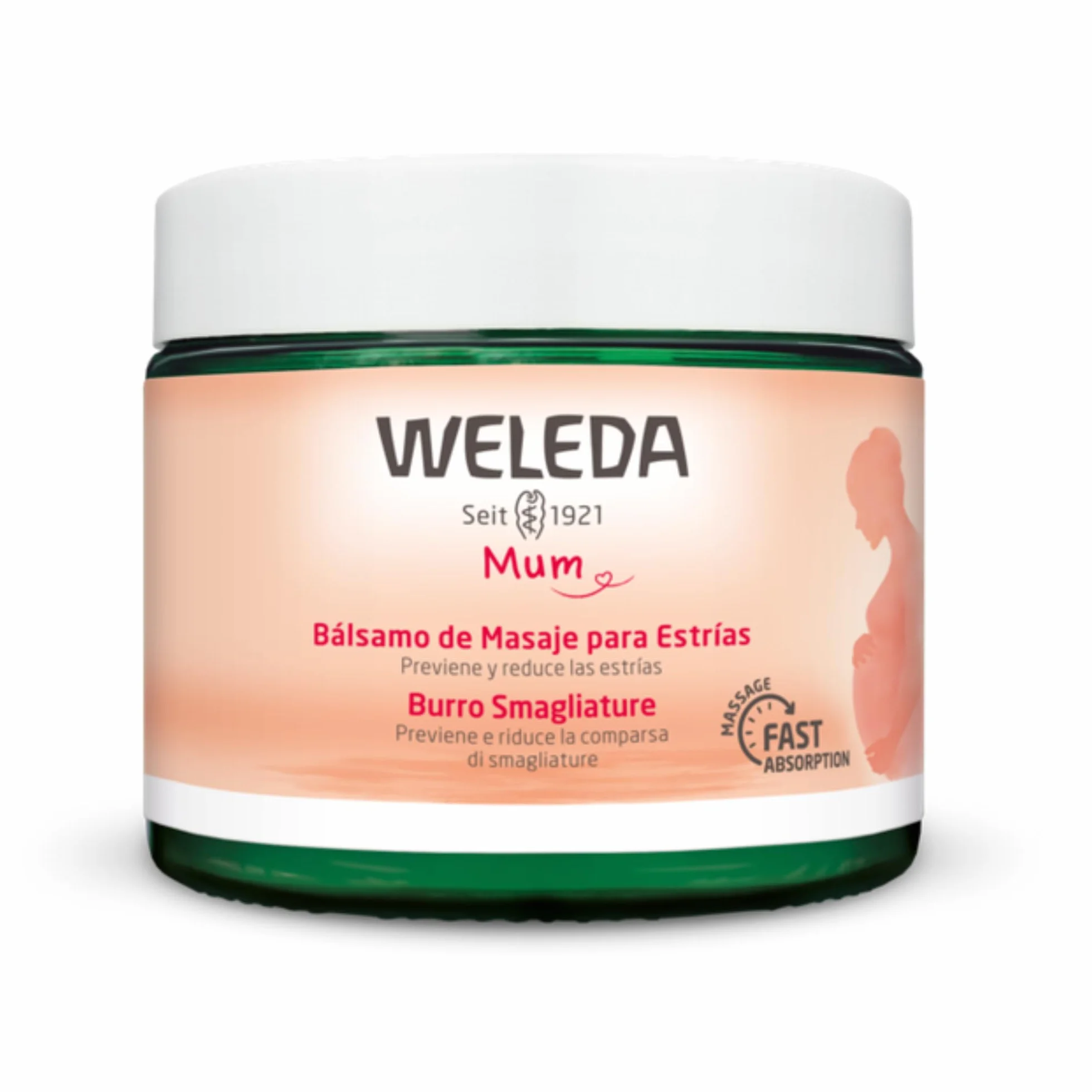 Weleda Bálsamo de Masaje Antiestrías Embarazo Manteca de Karité Jojoba 150 ml