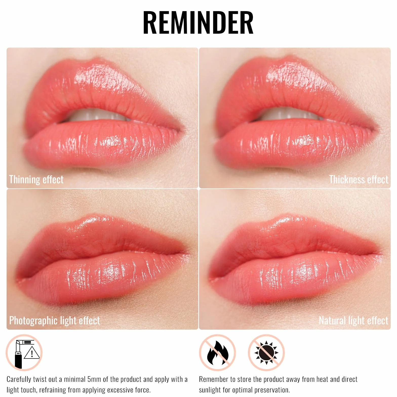Oulac Labial Hidratante Coral 04 - Barra de Labios Brillo con Manteca de Karité, Alta Pigmentación, Vegano