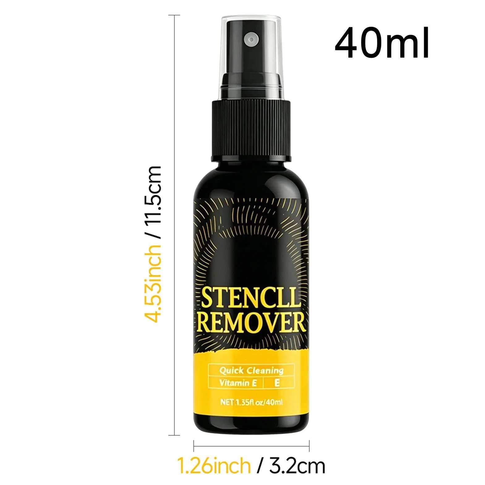 Spray Eliminador De Stencil 40ml Borrador Plantilla Tatuaje Secado Rápido No Irritante
