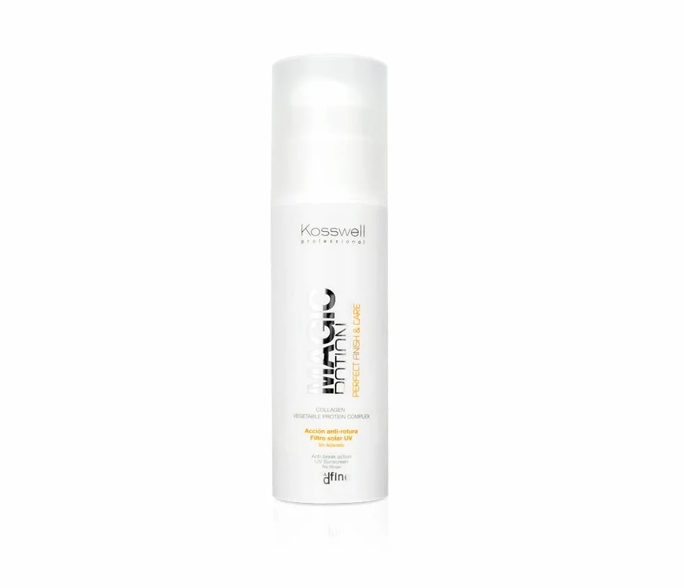 KOSSWELL PROFESSIONAL Crema de Peinado Magic Potion 150 ml Fijación Nivel 2 con Hidrolizado de Colágeno Protector Térmico Filtro UV Antirrotura Antiencrespamiento