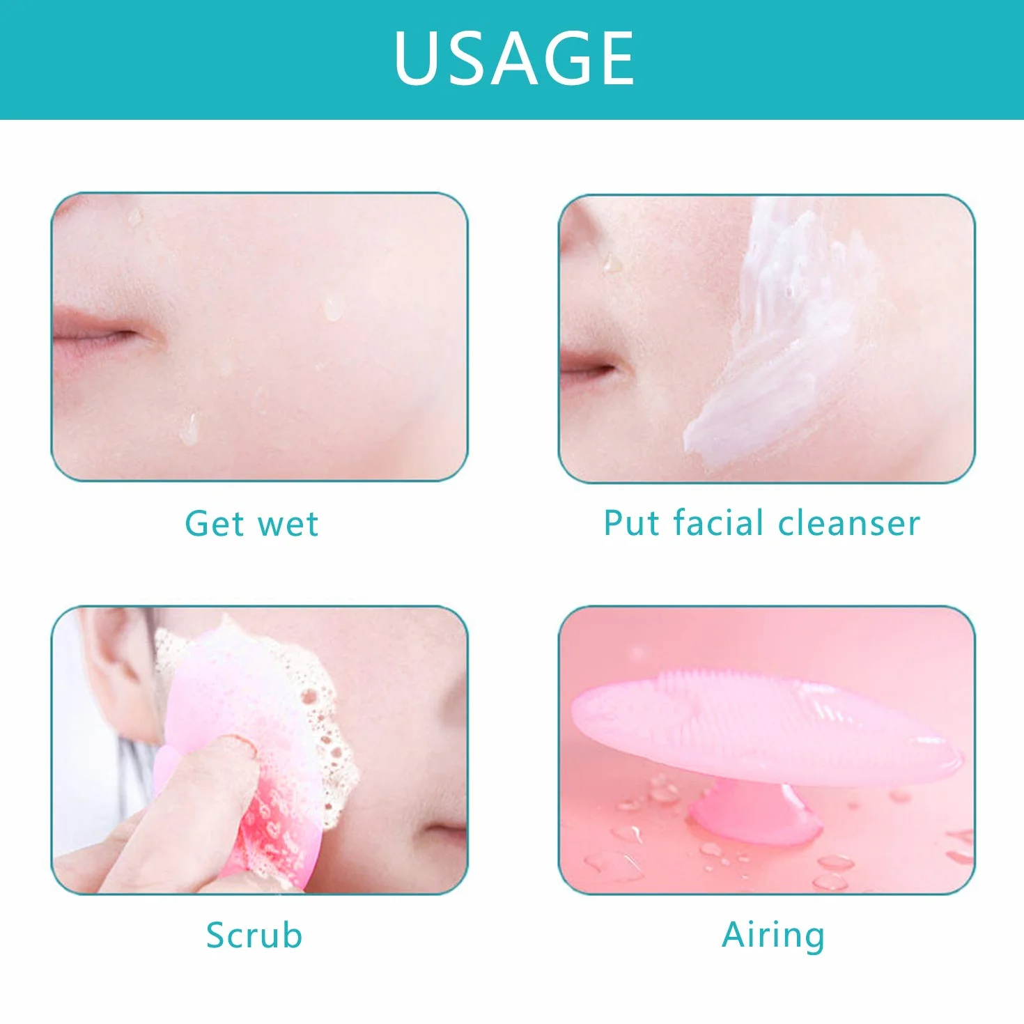 Cepillo Limpieza Exfoliante de Silicona Facial 6 Piezas para Todo Tipo de Piel
