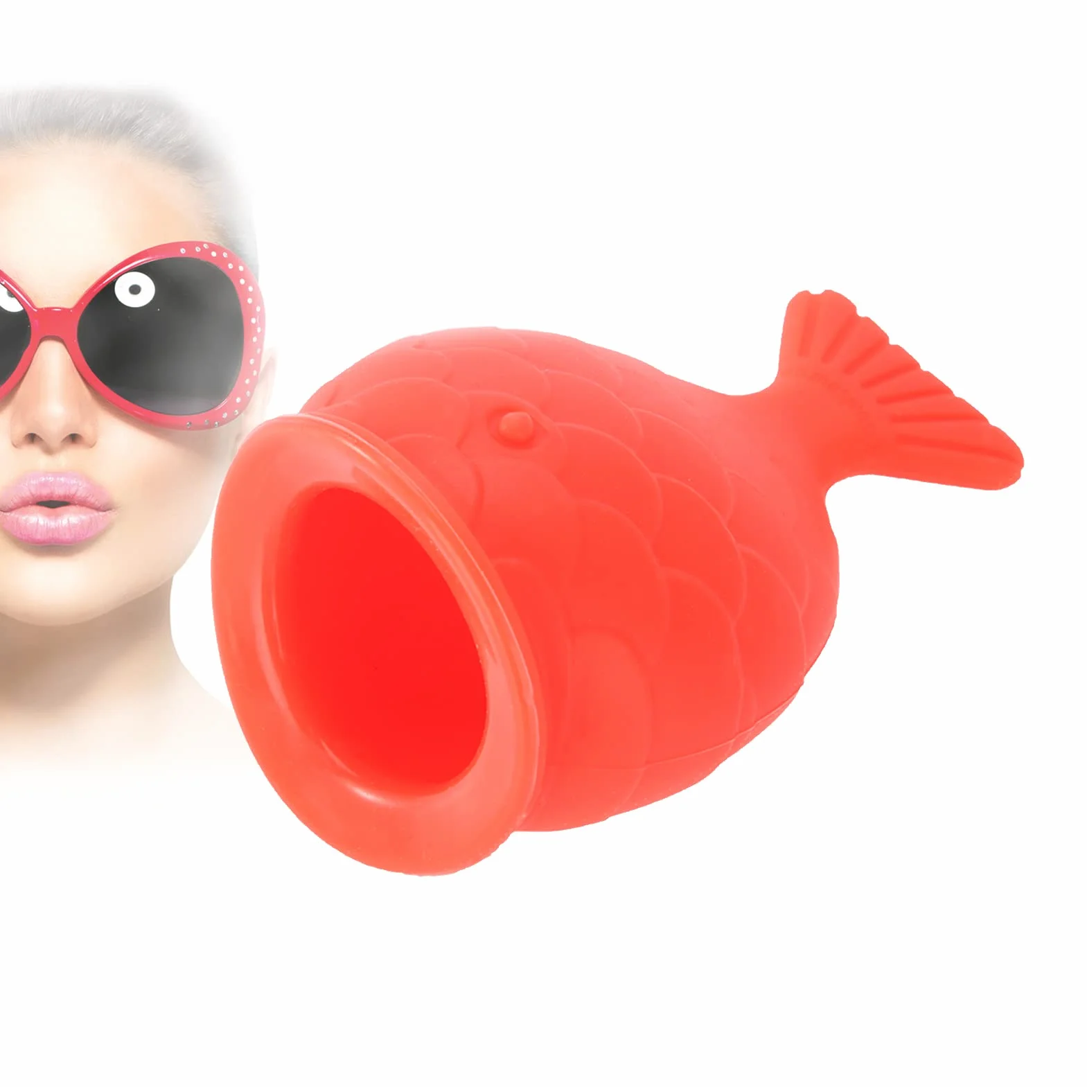 Lip Plumper Ventosa, Portable Fish Shape Lip Plumper Enhancer, Dispositivo de Mejora de Labios