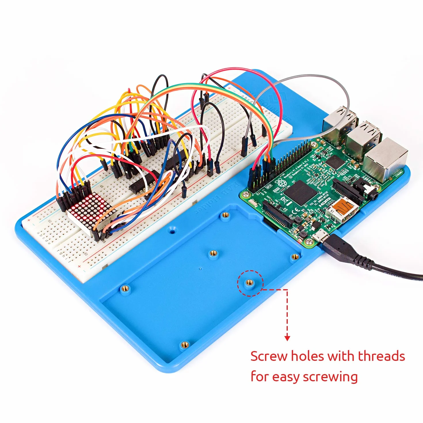 SunFounder Breadboard Kit 830 Points Solderless Circuit Breadboard with Jumper Wires LED Resistors for Arduino R3 Mega Raspberry Pi 4B 3B+ 3B