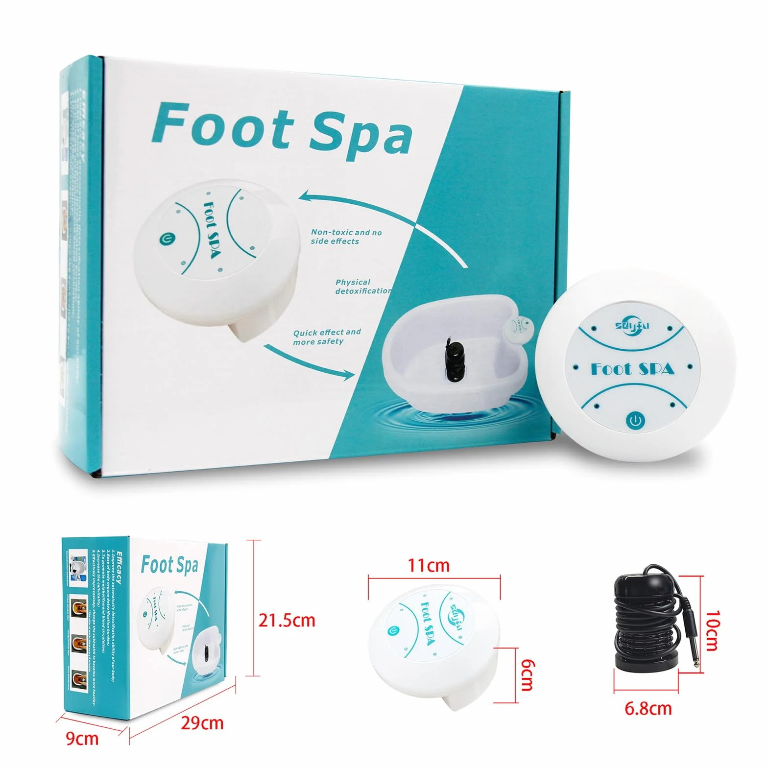 Máquina de baño de pies iónica para Limpieza de pies y desintoxicación de Iones. Machine para Uso doméstico Beauty Club Salon, recupera Salud y vitalidad (bañera no in