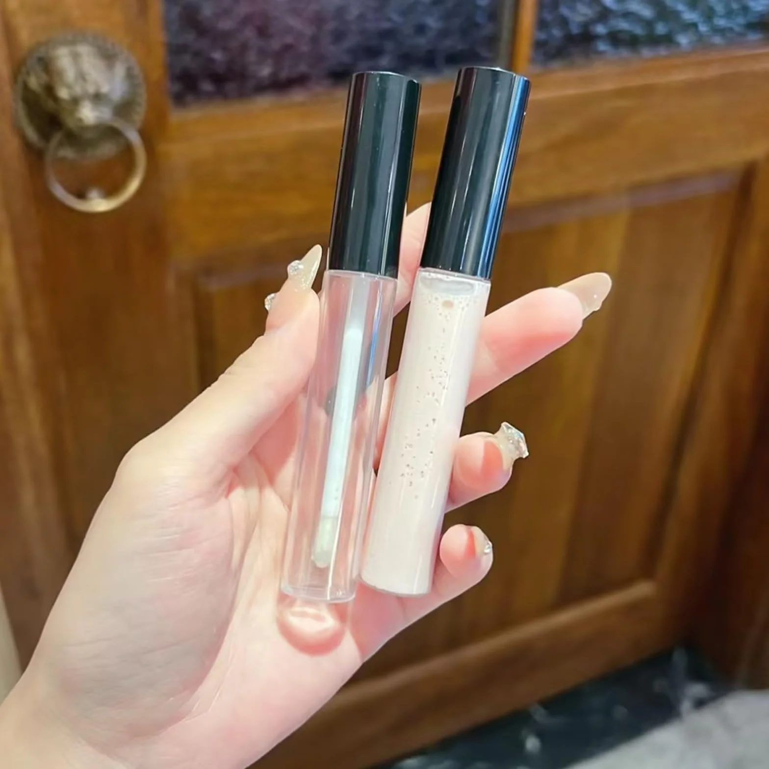 CHENYU 12 Piezas Tubos de Brillo de Labios Vacíos Recargables 10 ml Negro Claro con Tapa a Prueba de Fugas