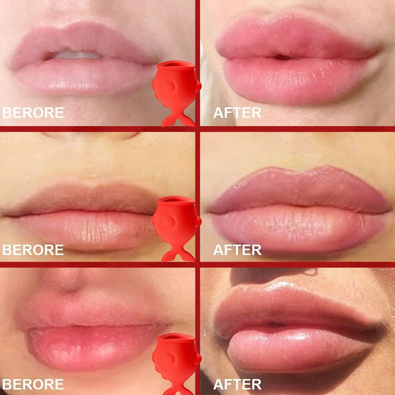 Jomewory Bomba de Labios de Silicona para Realzar Labios, Herramienta de Relleno de Ventosa de Larga Duración