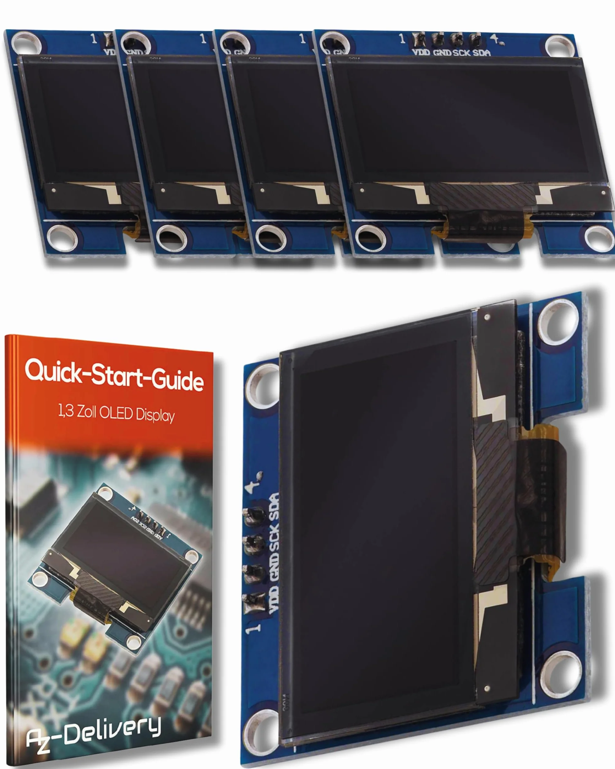 AZDelivery 1.3 Pulgadas OLED Display I2C SSH1106 128x64 Pixeles Modulo de Visualizacion Compatible con Arduino Raspberry Pi