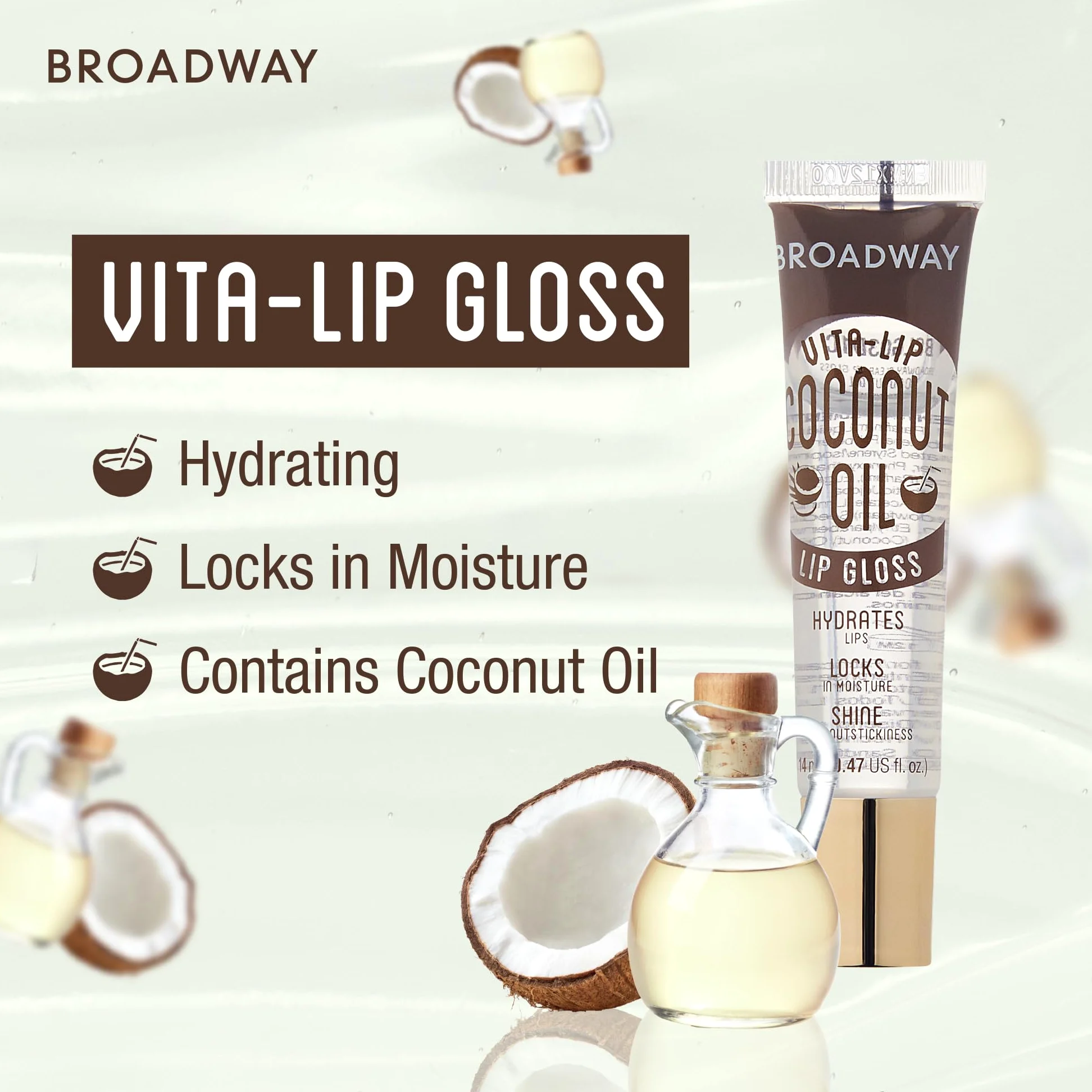 Broadway Vita-Lip Clear Lip Gloss Coconut (48 unidades)