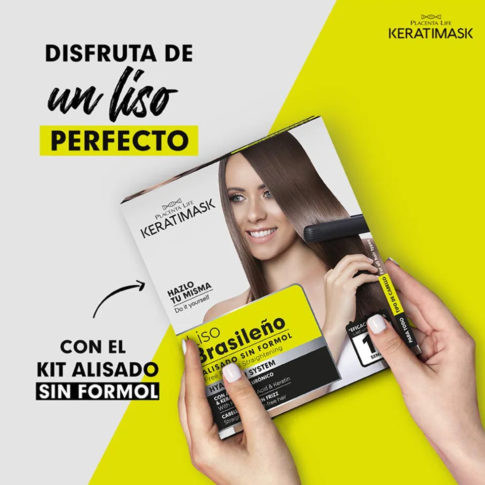 PLACENTA LIFE Be Natural Kit de Alisado Brasileño con Keratina, Alisado Profesional, Control del Frizz, Brillo Intenso