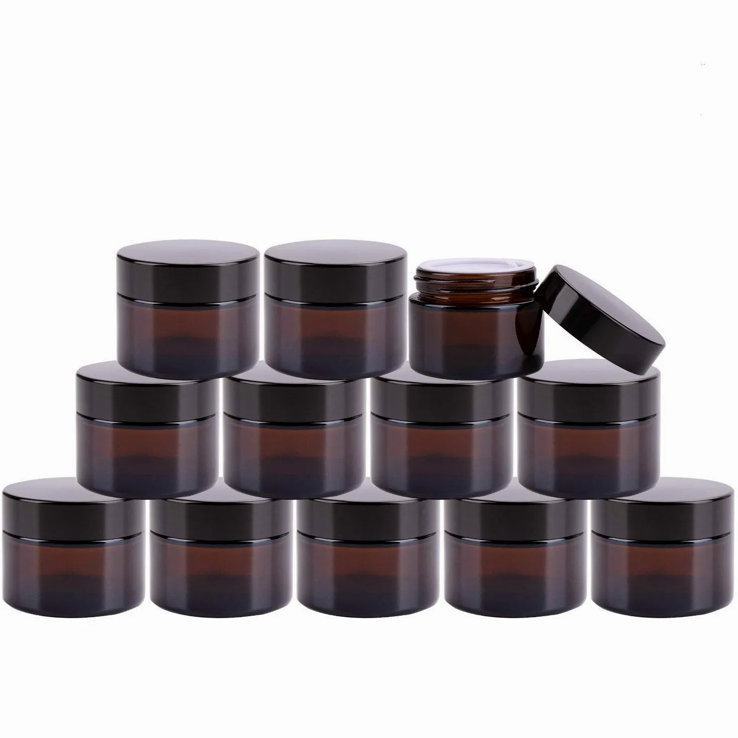 EnchengEncheng Amber-Clear 2 oz y 4 oz tarros cosméticos, 40 Paquete, 60 ml/ámbar/40 unidades, 2.00[set de ]