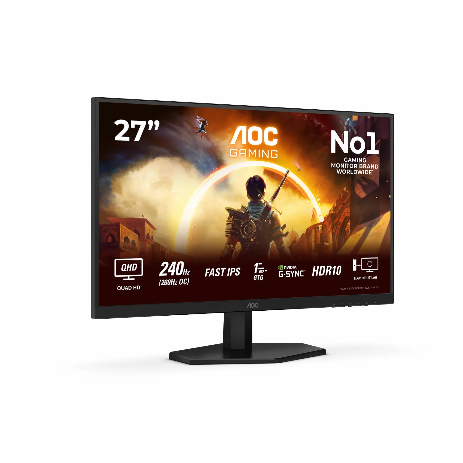 AOC Q27G42ZE Gaming Monitor 27" 260Hz Fast IPS 1ms GtG HDR10 Adaptive Sync G-Sync Compatible 2560x1440 HDMI 2.0 Negro