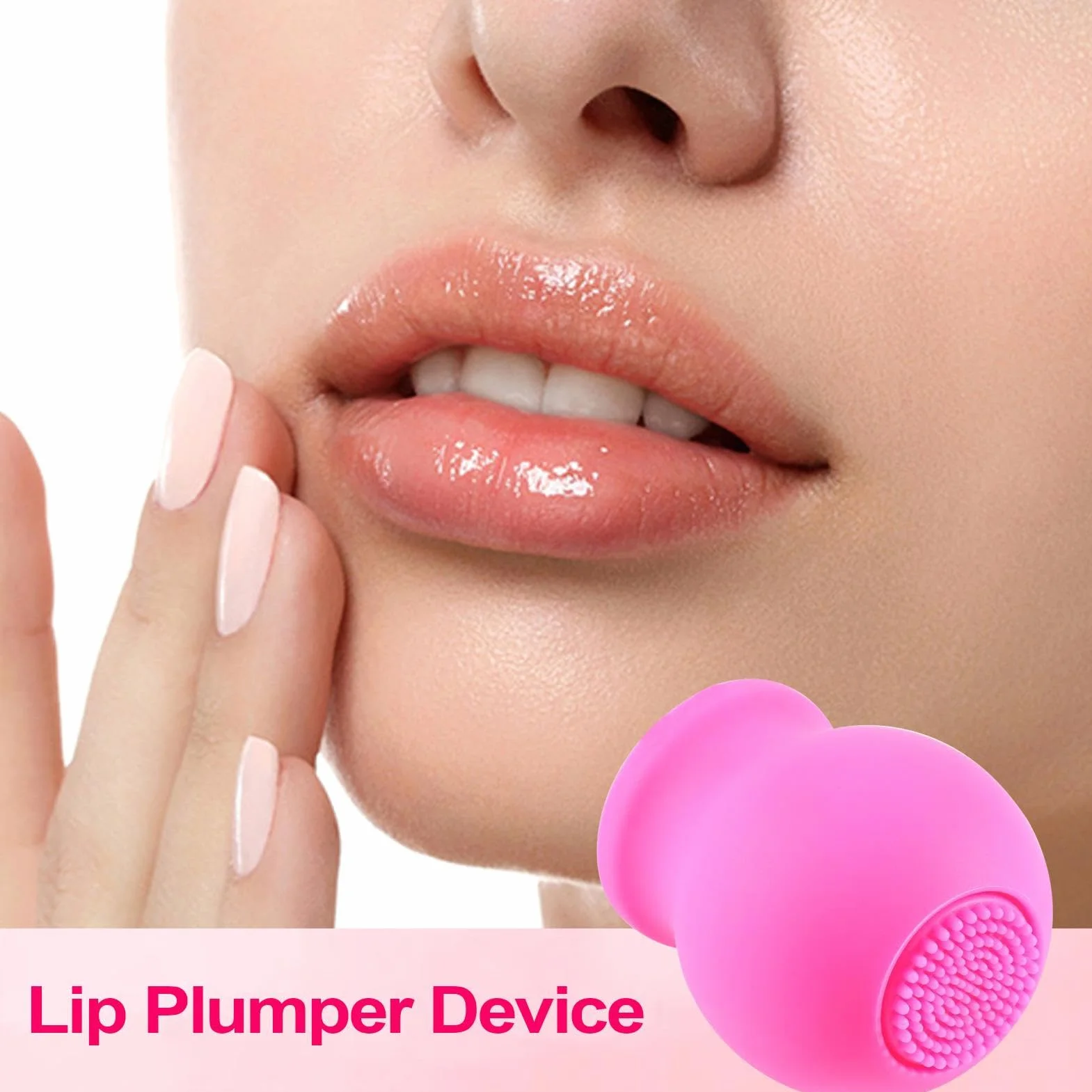 Plumper de labios de silicona con cepillo potenciador de succión multiusos