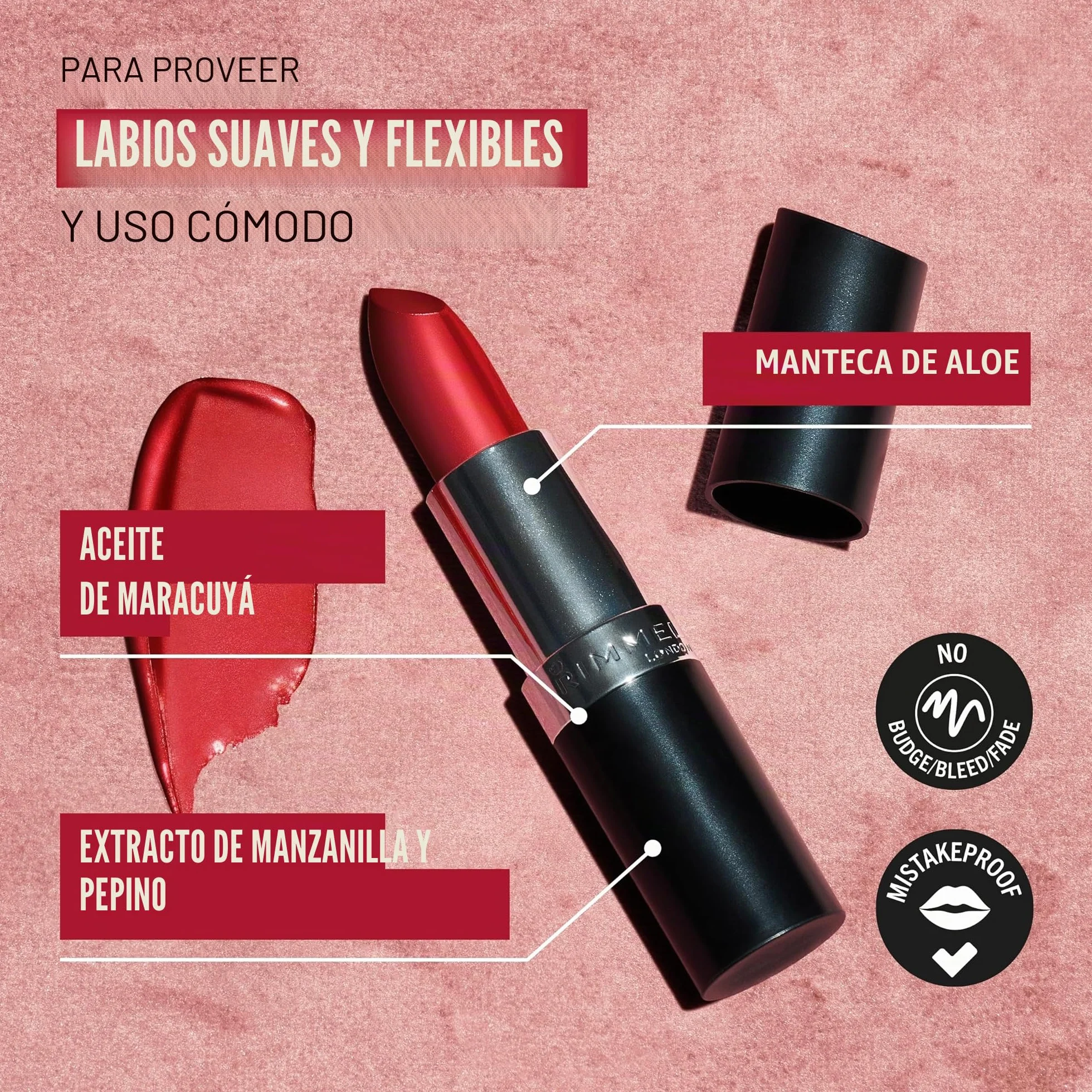 Rimmel London Lasting Barra de Labios Tono 8 Dusty Rose 4 g