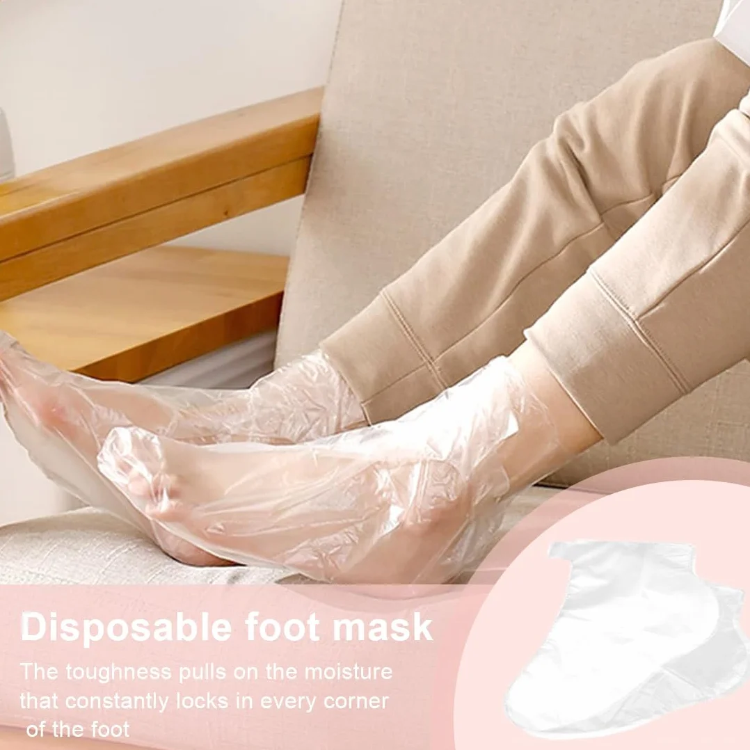 Parafina Calcetines Desechables de Plástico 200 Piezas para Pedicura SPA Tratamiento de Cera